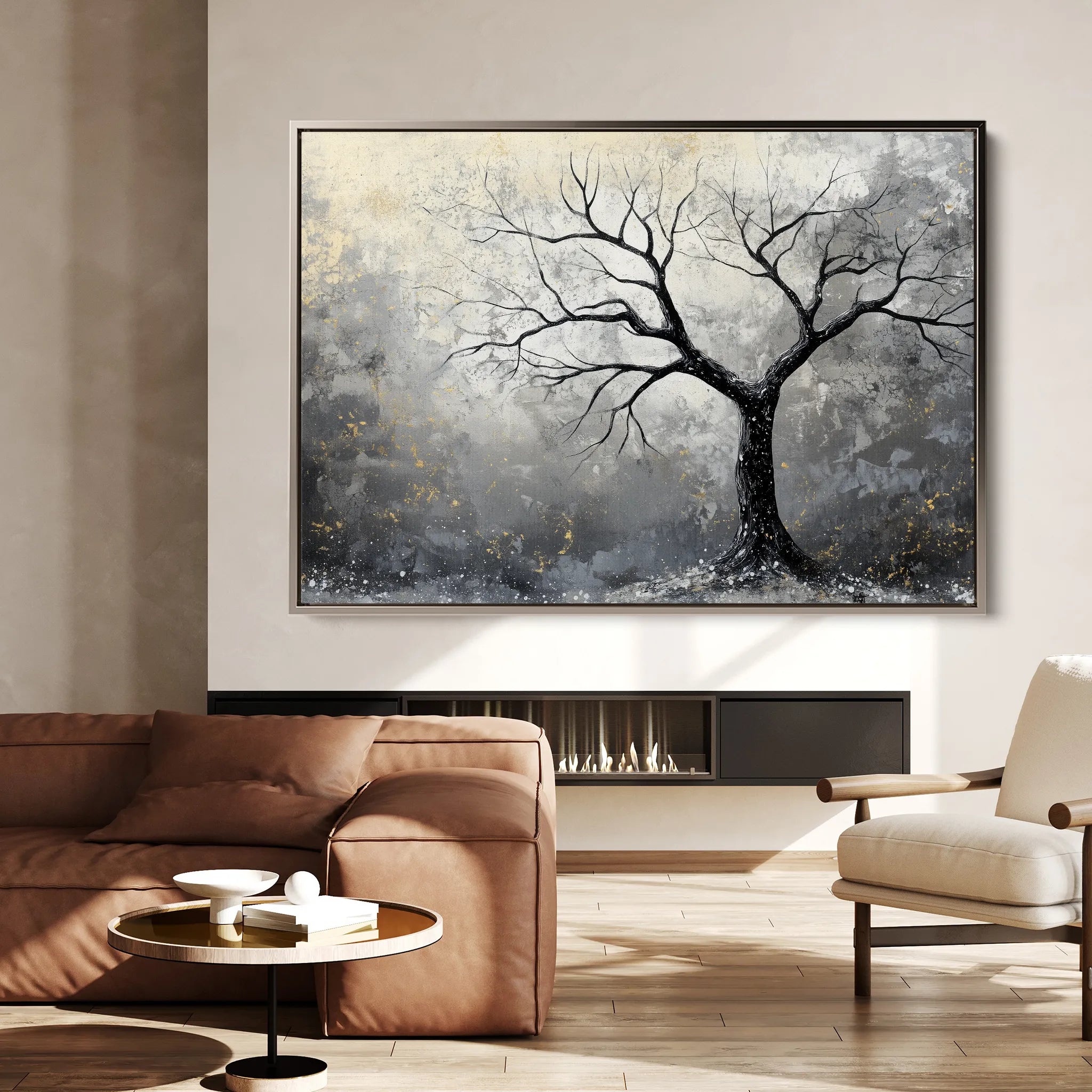 Landscape 404 Canvas Art 60 x 40 cm / Black
