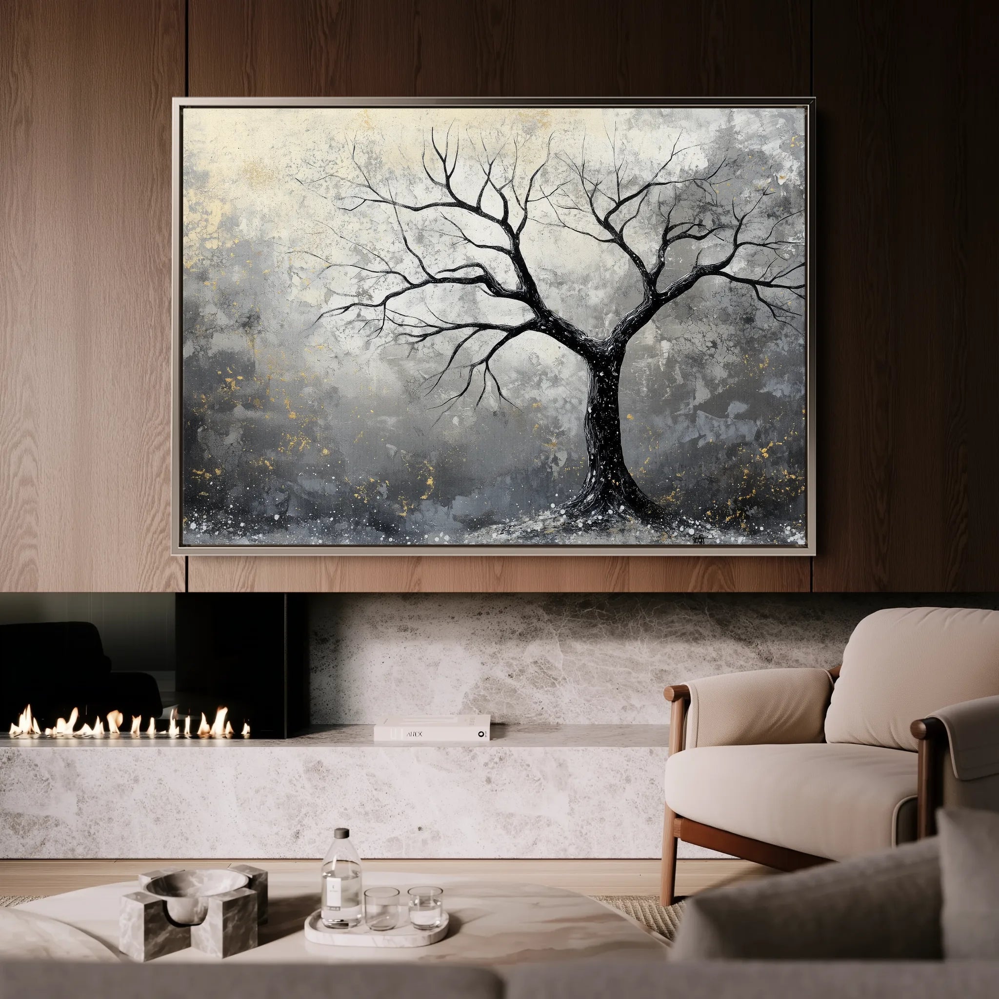 Landscape 404 Canvas Art 60 x 40 cm / Black