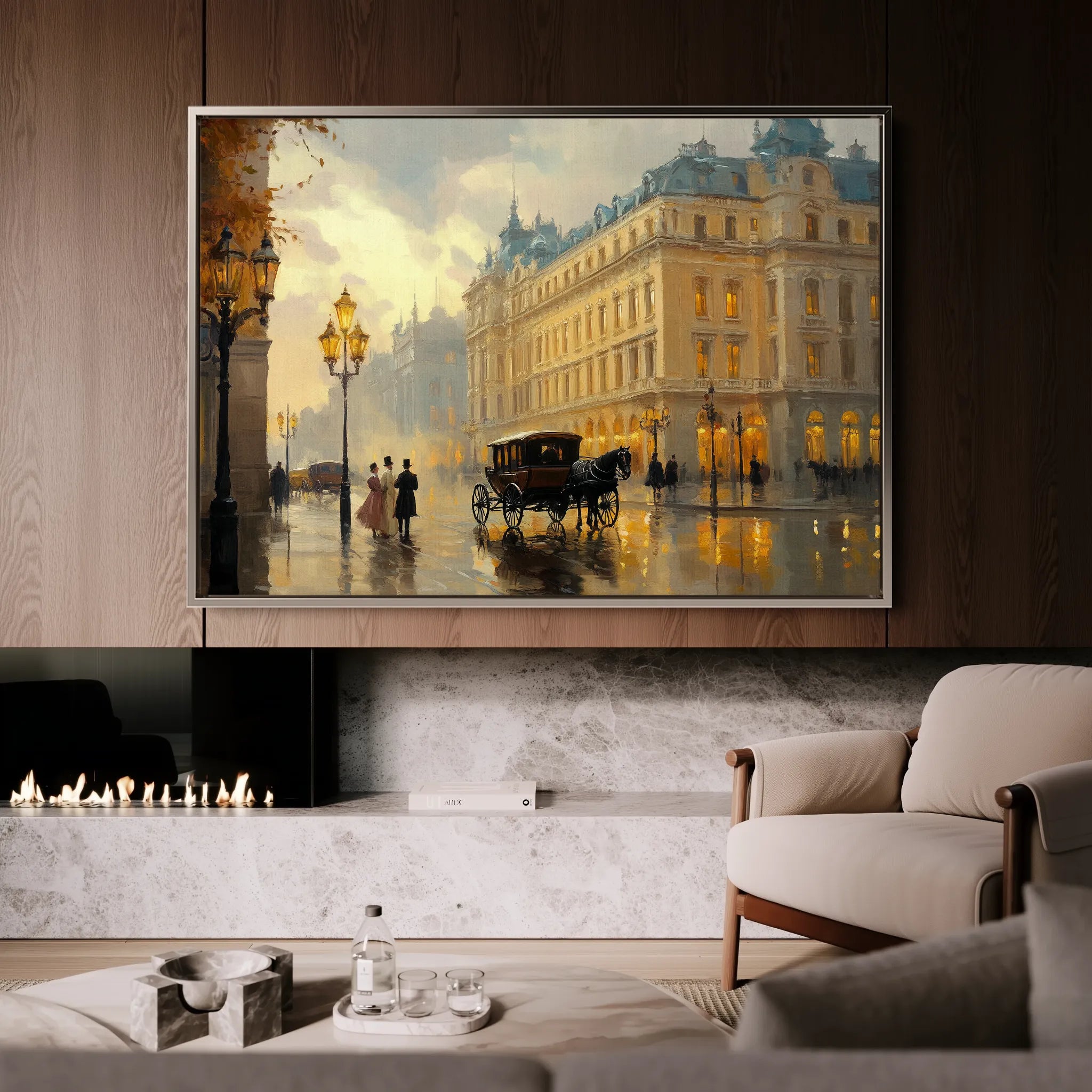 Landscape 406 Canvas Art 60 x 40 cm / Black