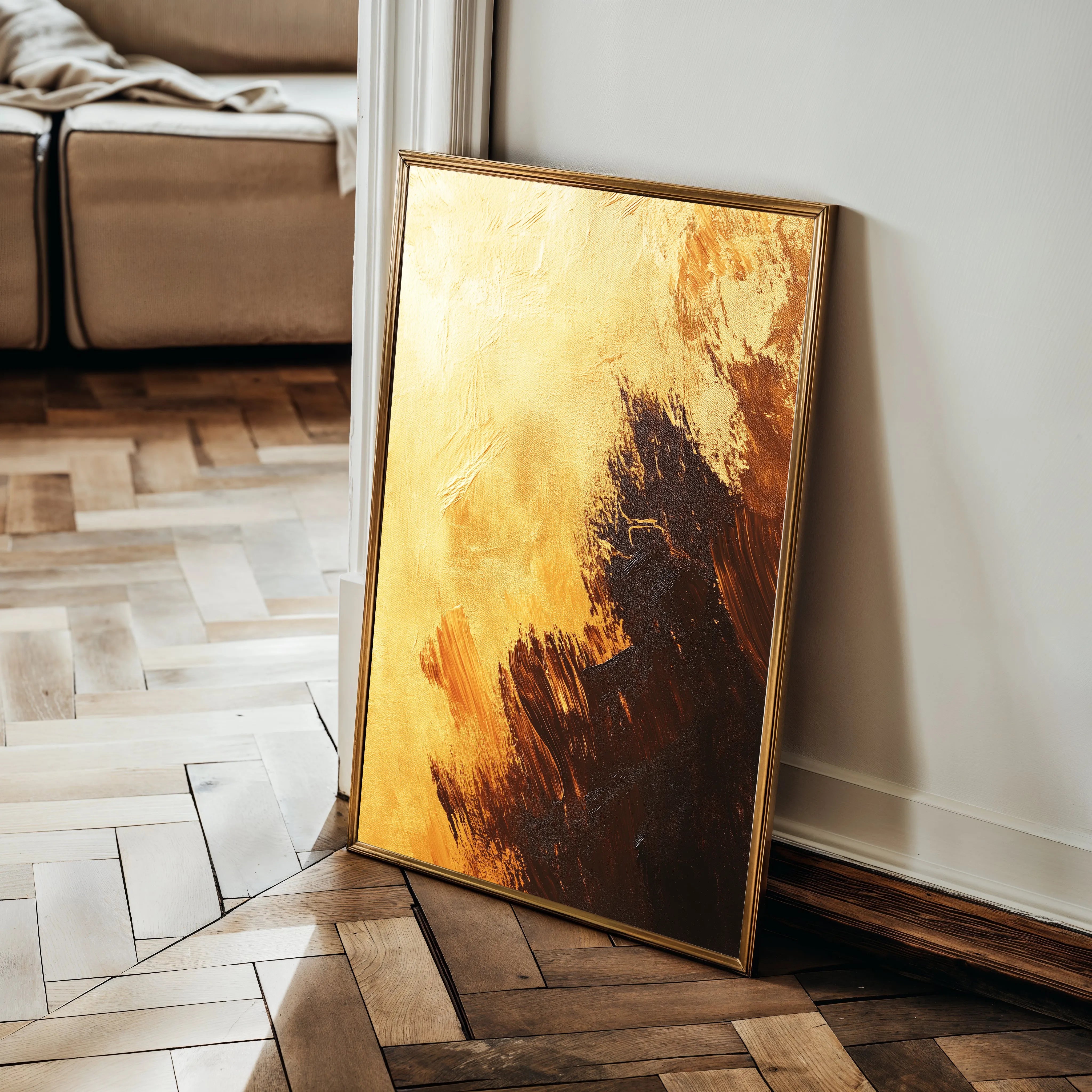 Abstract 421 Canvas Art 60 x 40 cm / Black