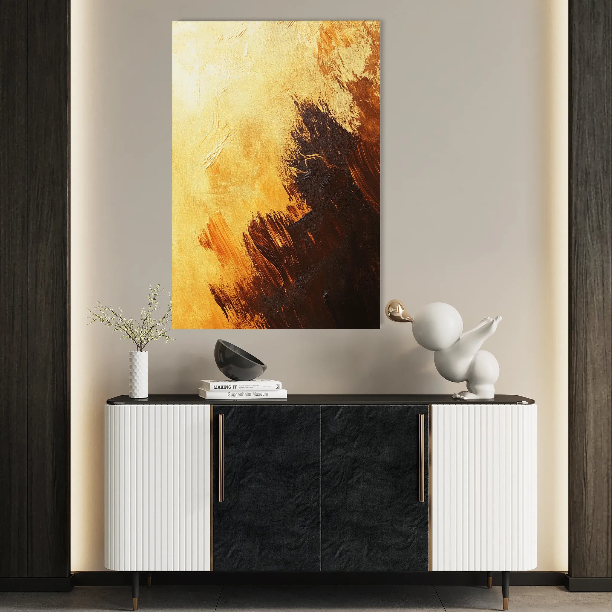 Abstract 421 Canvas Art 60 x 40 cm / Black