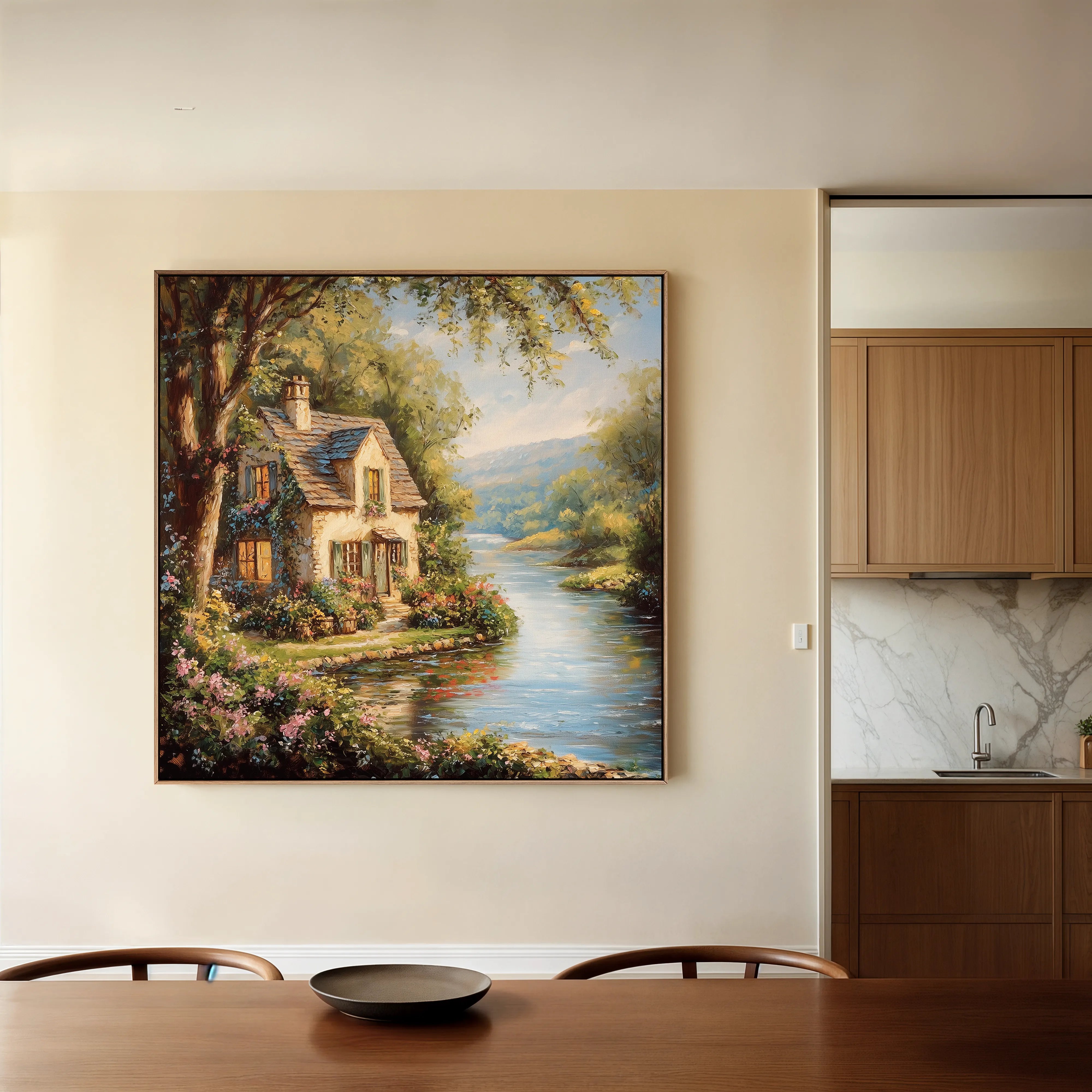Landscape 426 Canvas Art 60 x 60 cm / Black