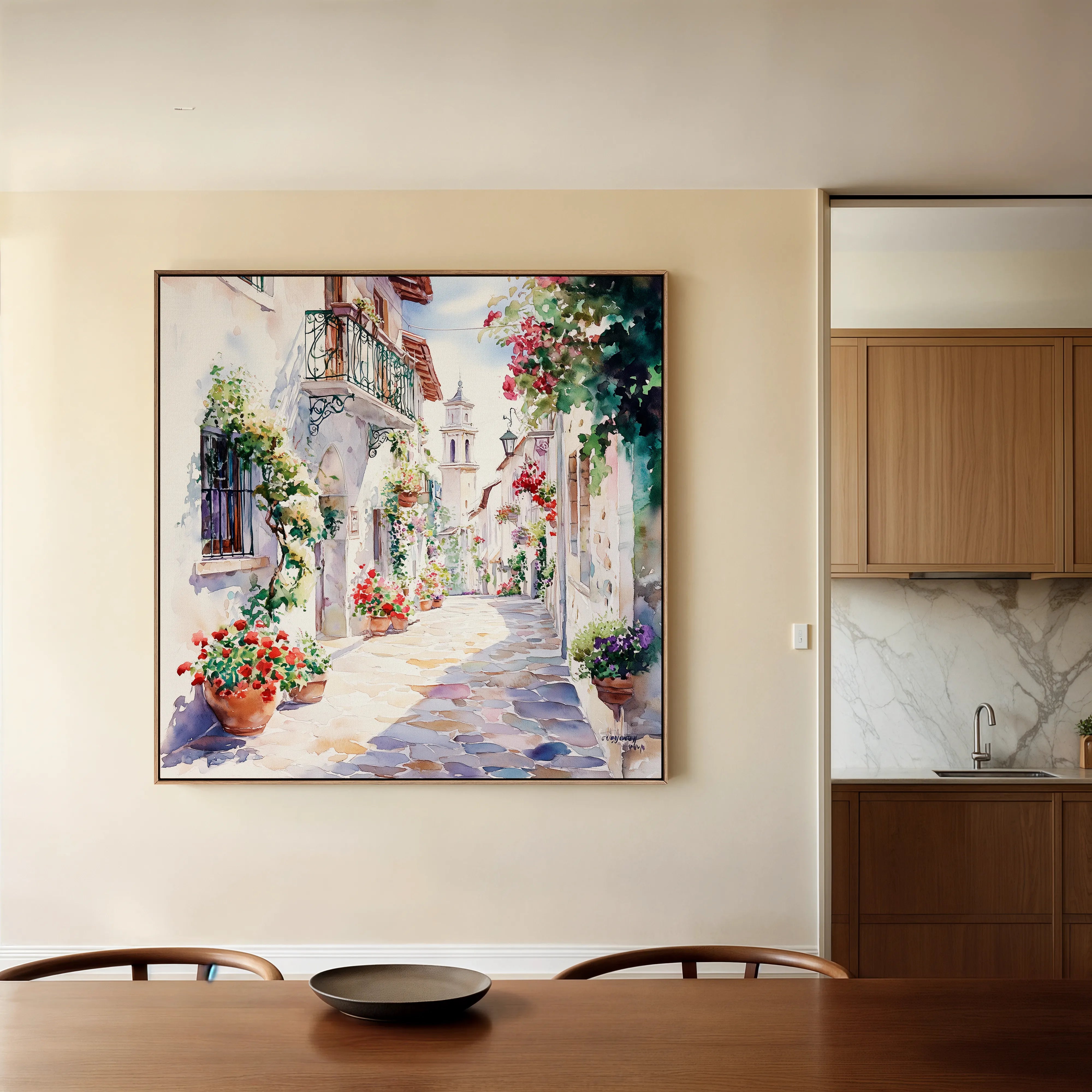 Landscape 430 Canvas Art 60 x 60 cm / Black