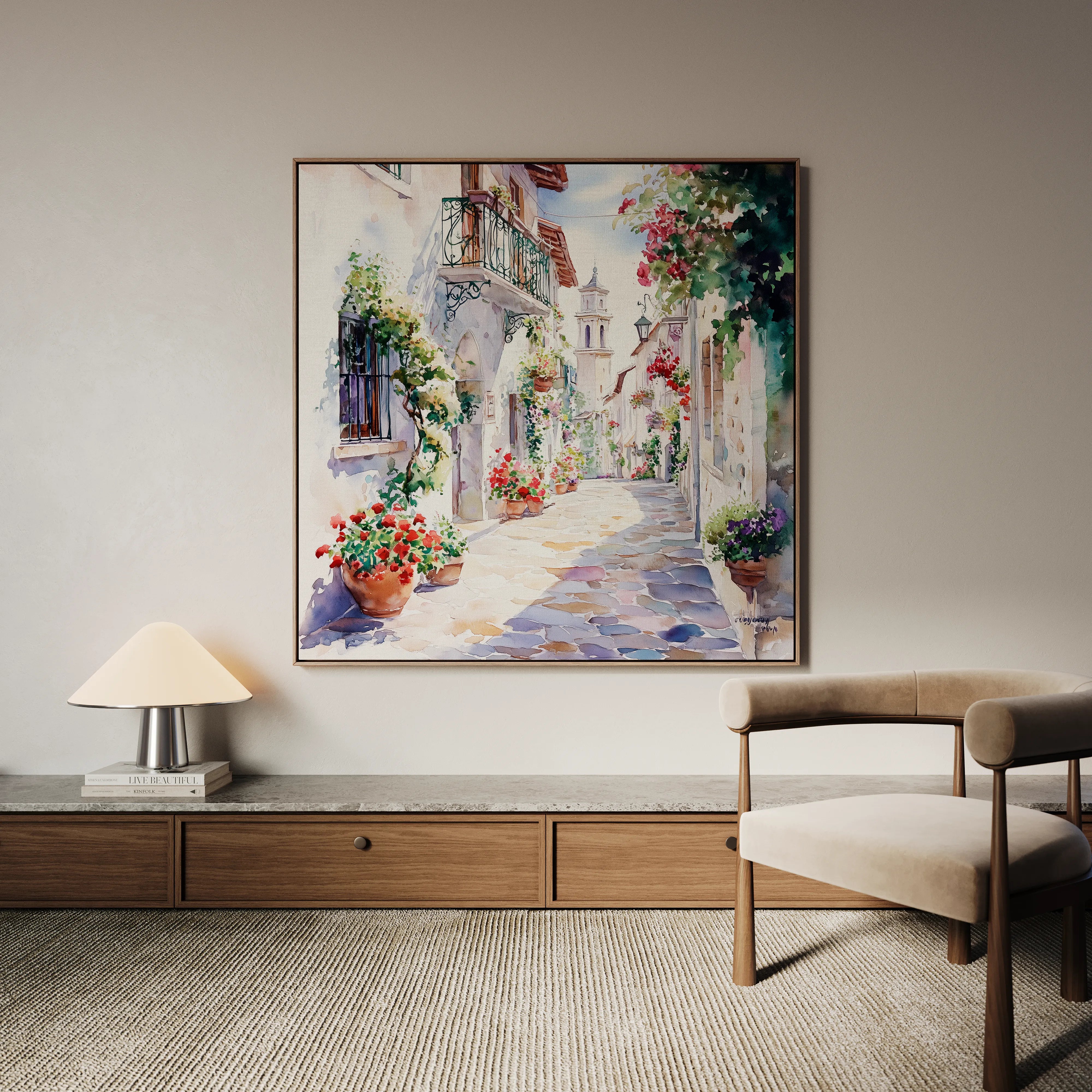 Landscape 430 Canvas Art 60 x 60 cm / Black