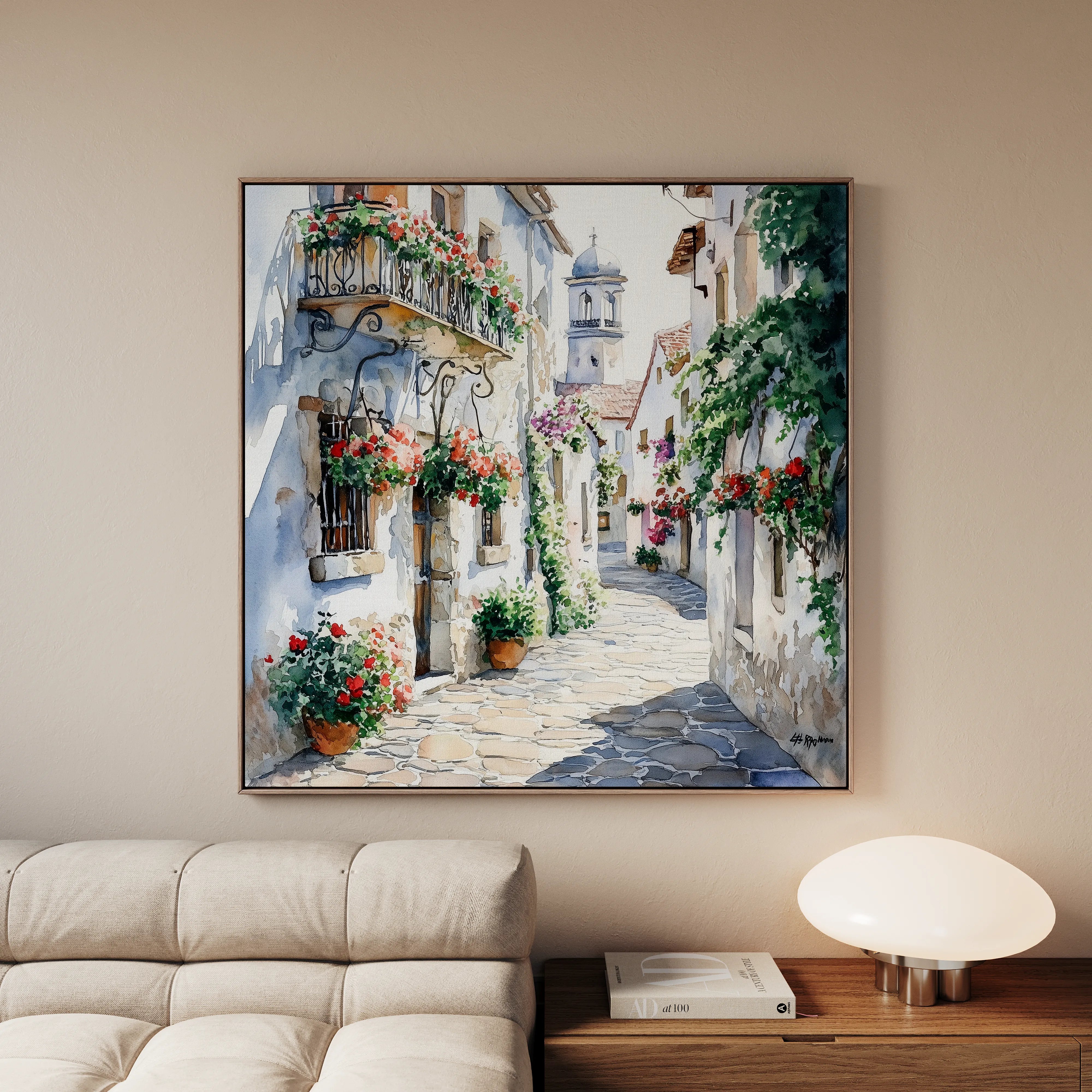 Landscape 431 Canvas Art 60 x 60 cm / Black