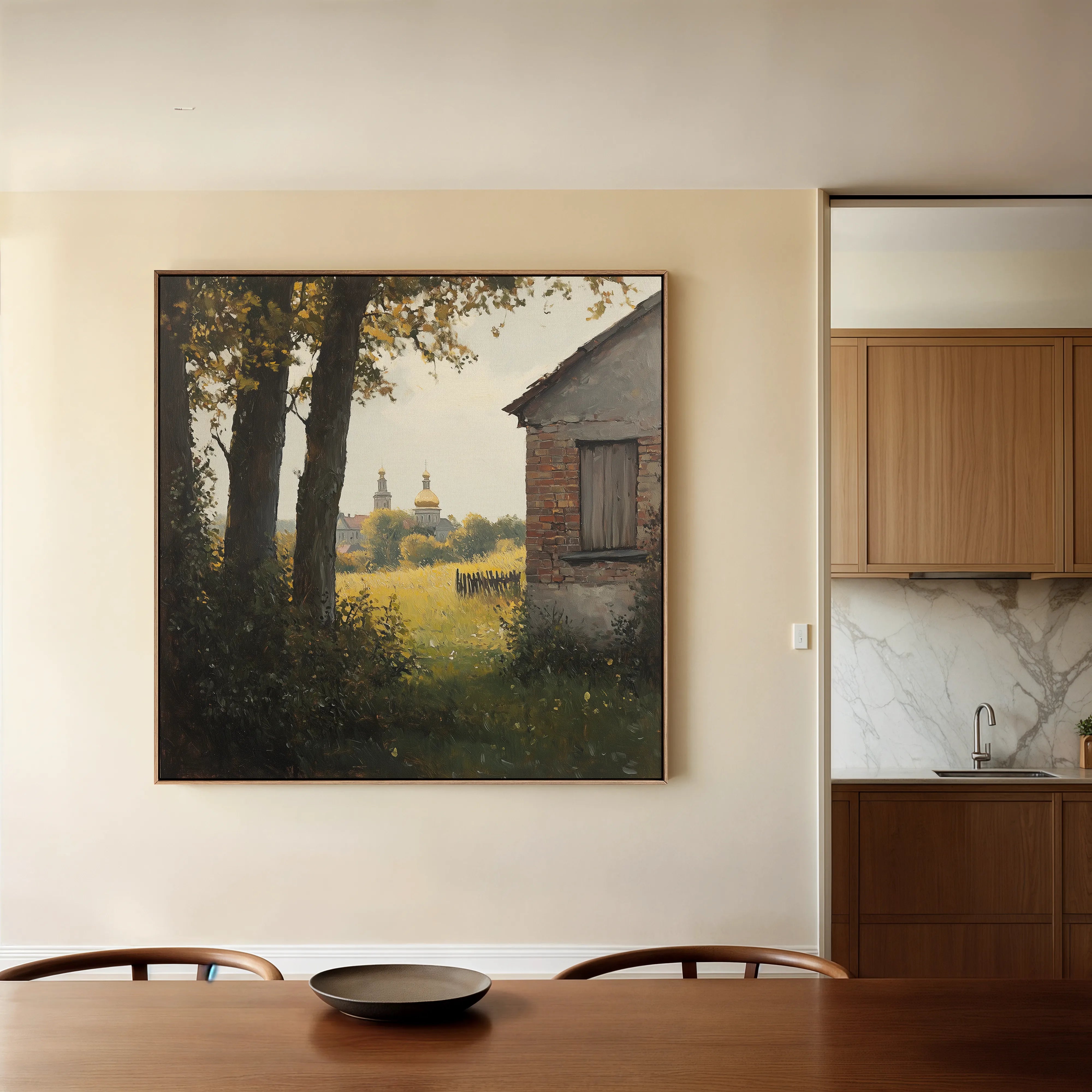 Landscape 432 Canvas Art 60 x 60 cm / Black
