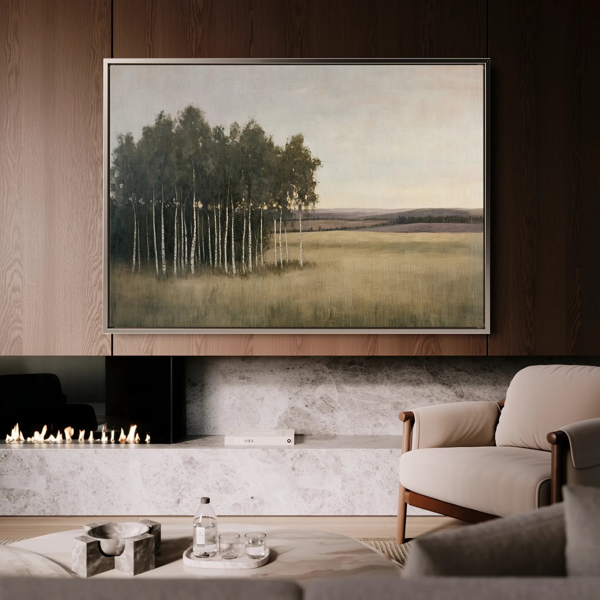 Landscape 451 Canvas Art 60 x 40 cm / Black