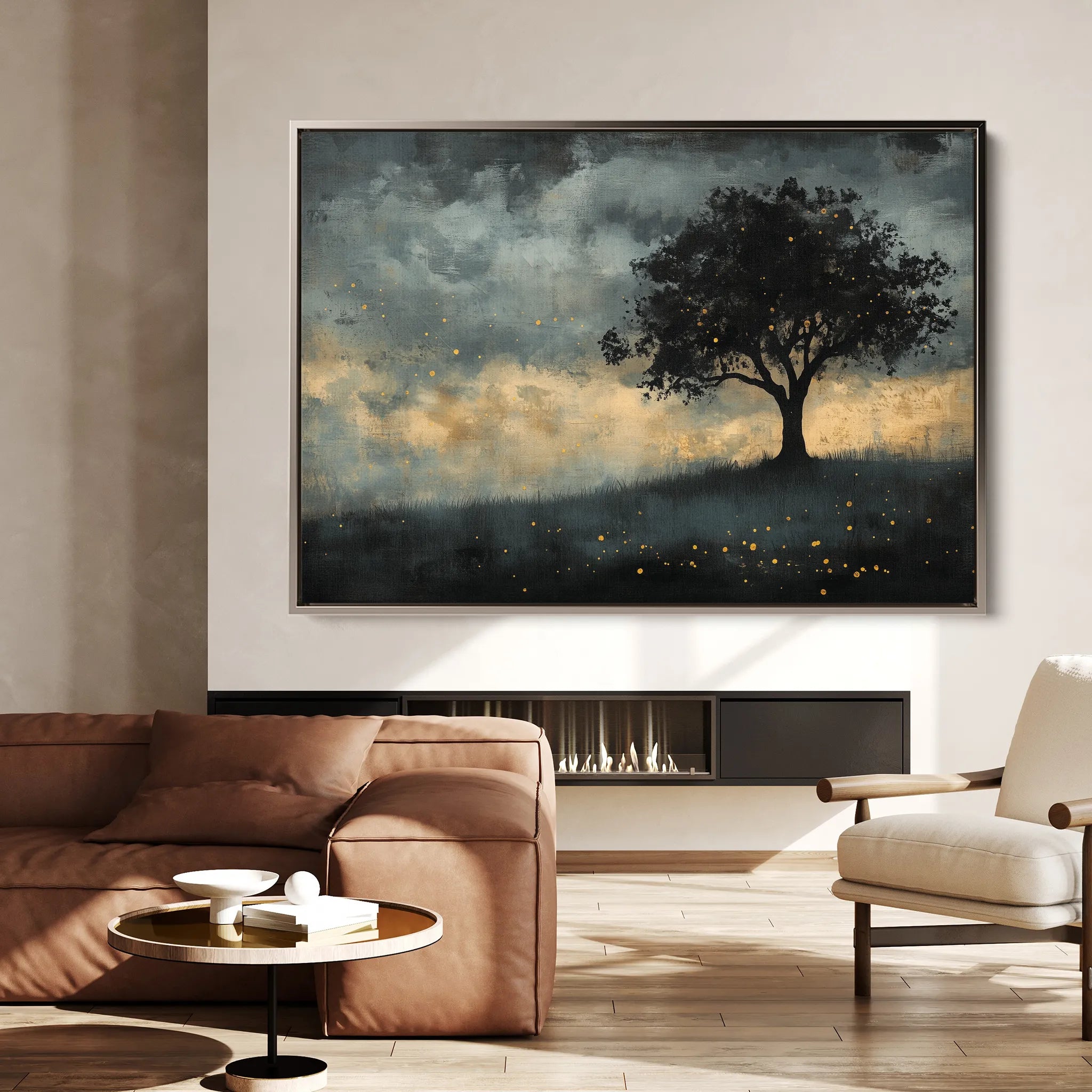 Landscape 457 Canvas Art 60 x 40 cm / Black