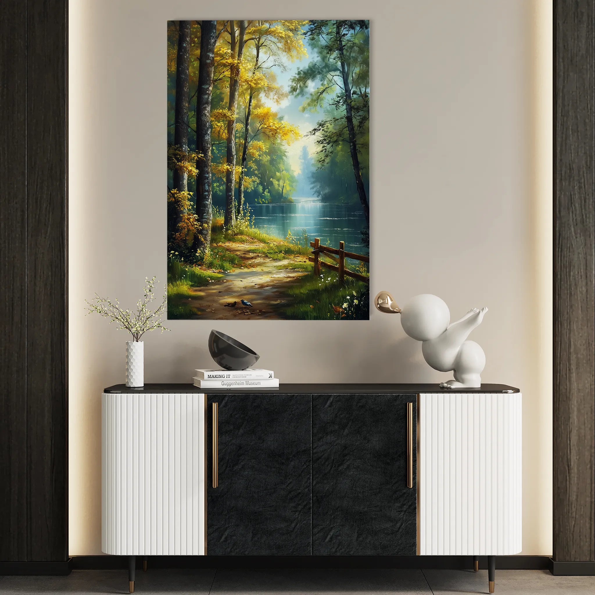 Landscape 461 Canvas Art 60 x 40 cm / Black