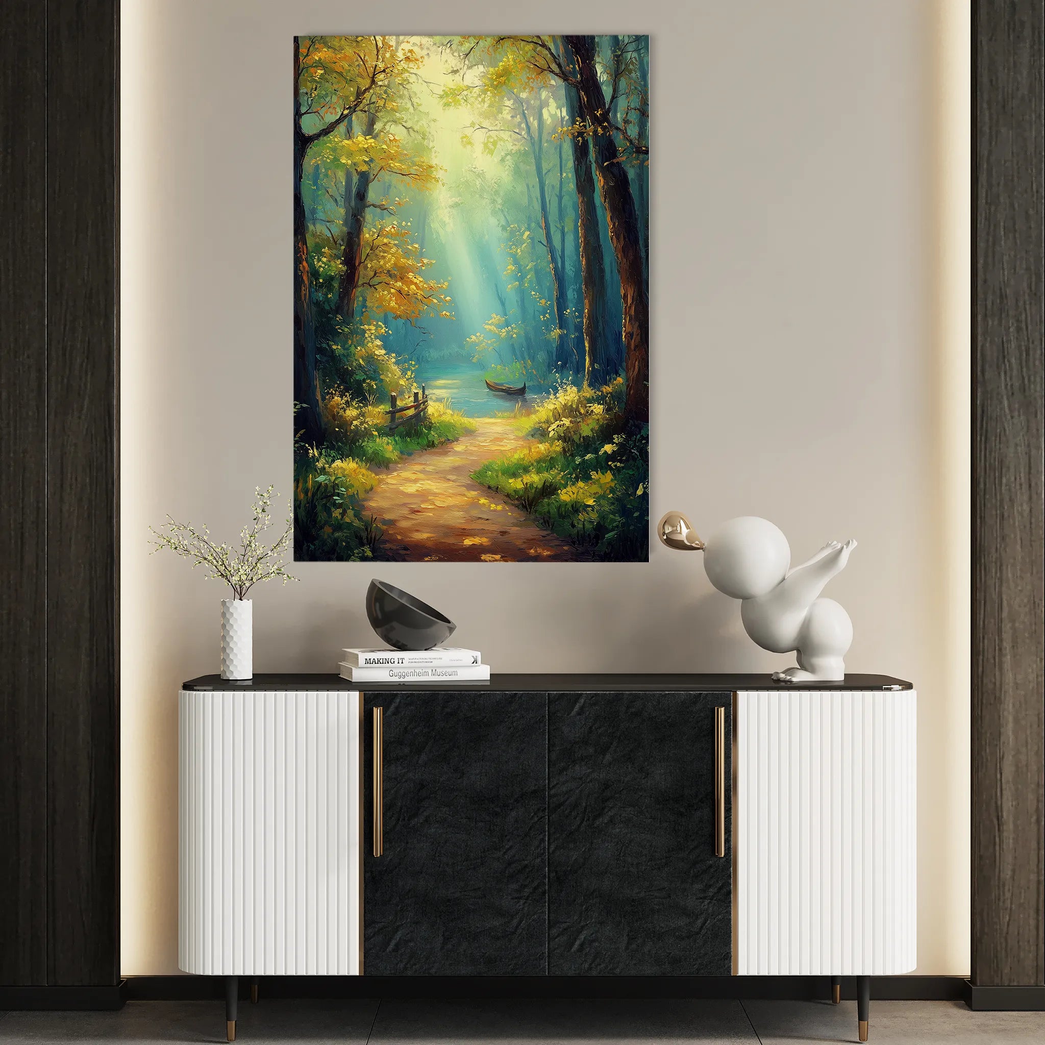 Landscape 462 Canvas Art 60 x 40 cm / Black