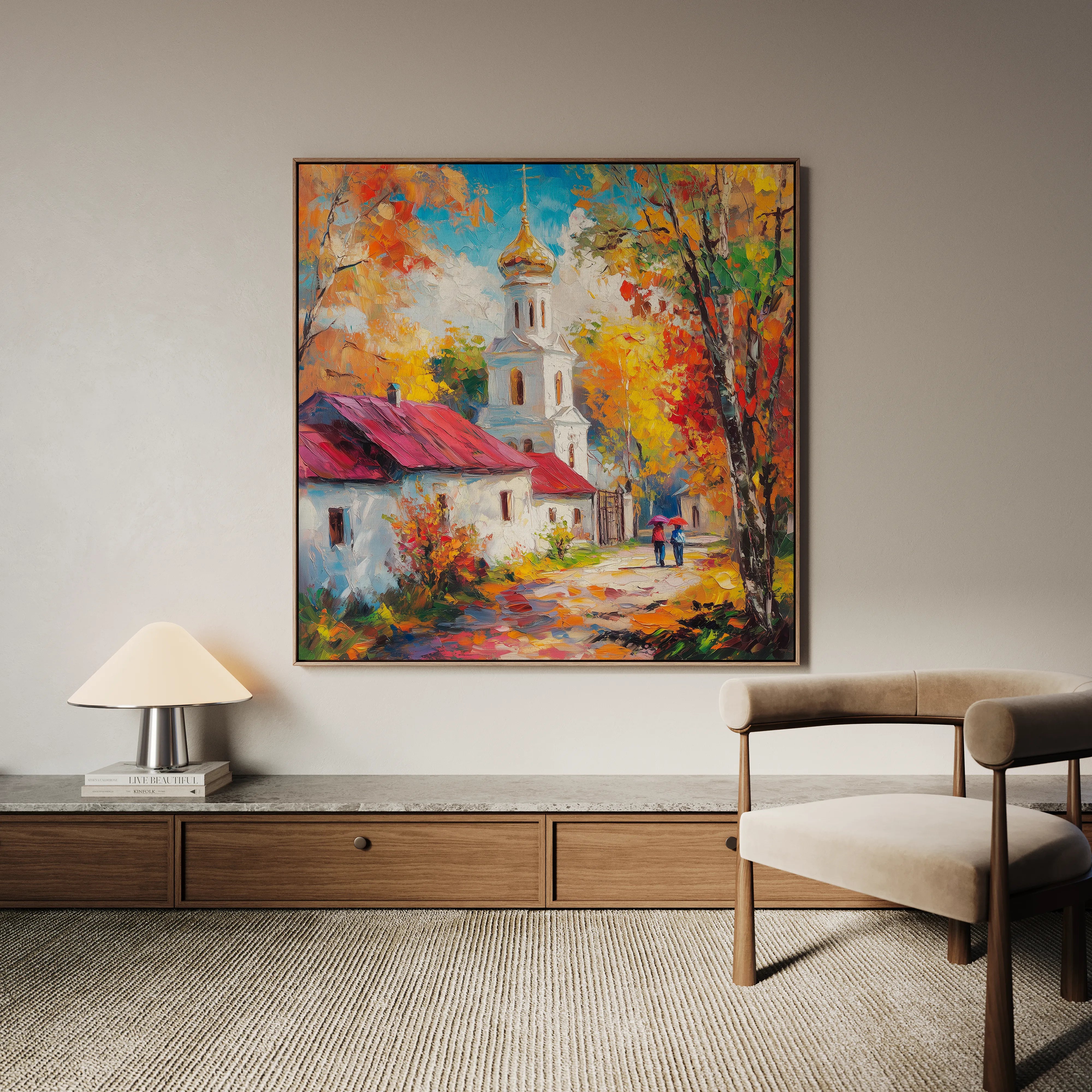 Landscape 464 Canvas Art 60 x 60 cm / Black
