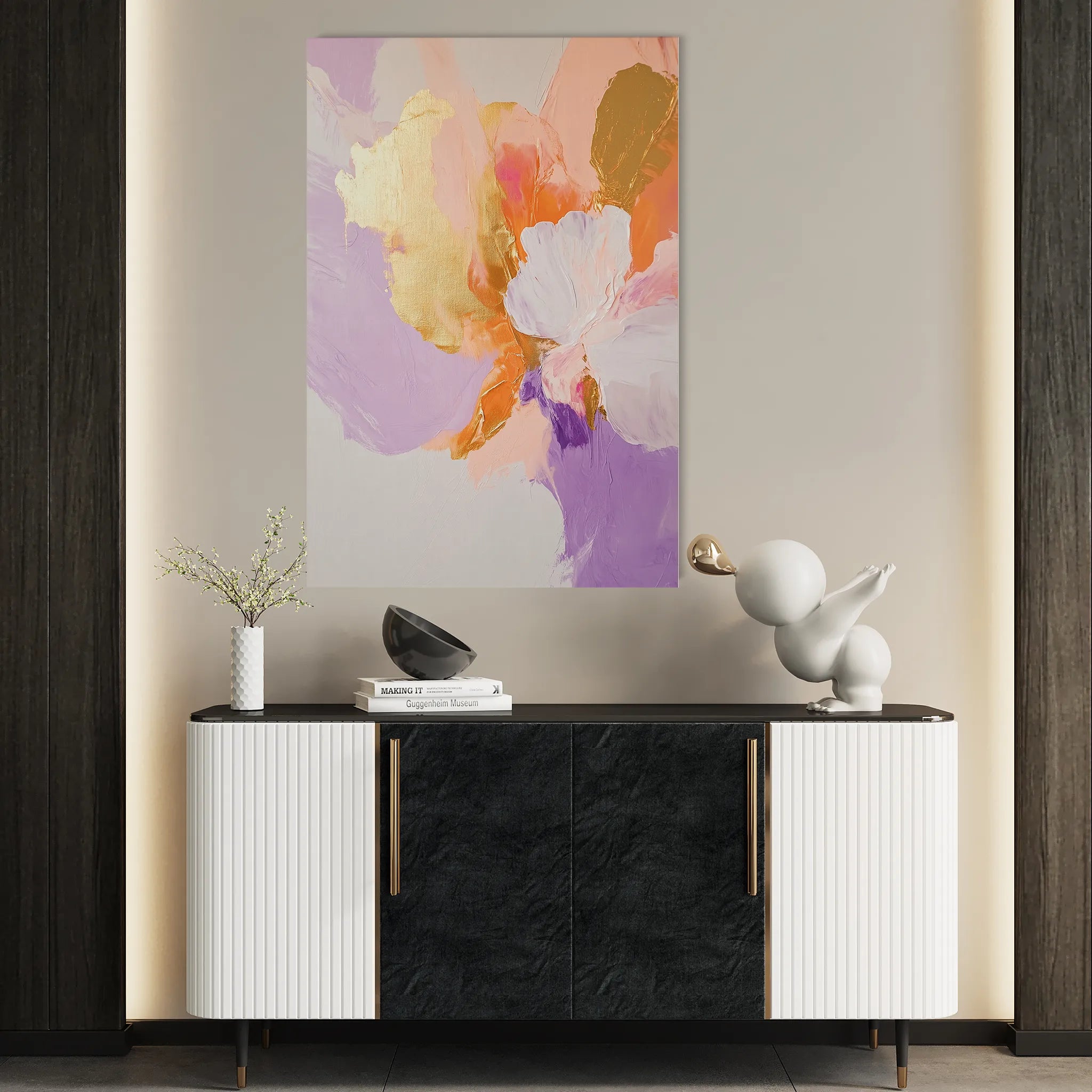 Abstract 480 Canvas Art 60 x 40 cm / Black