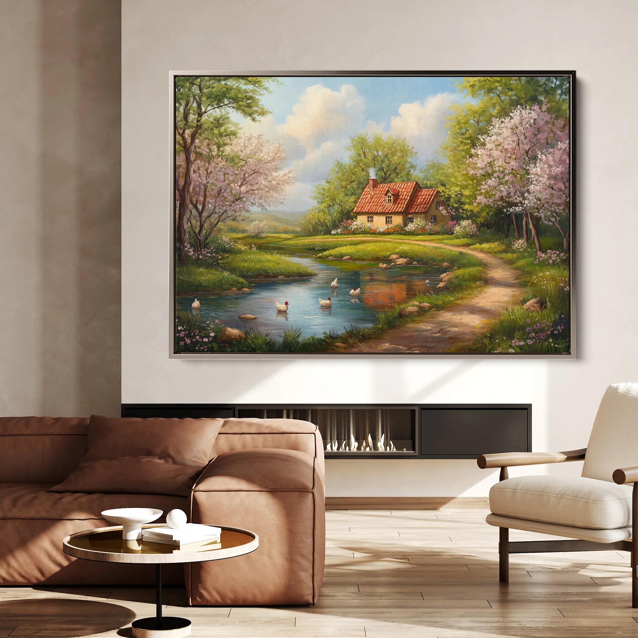Landscape 484 Canvas Art 60 x 40 cm / Black