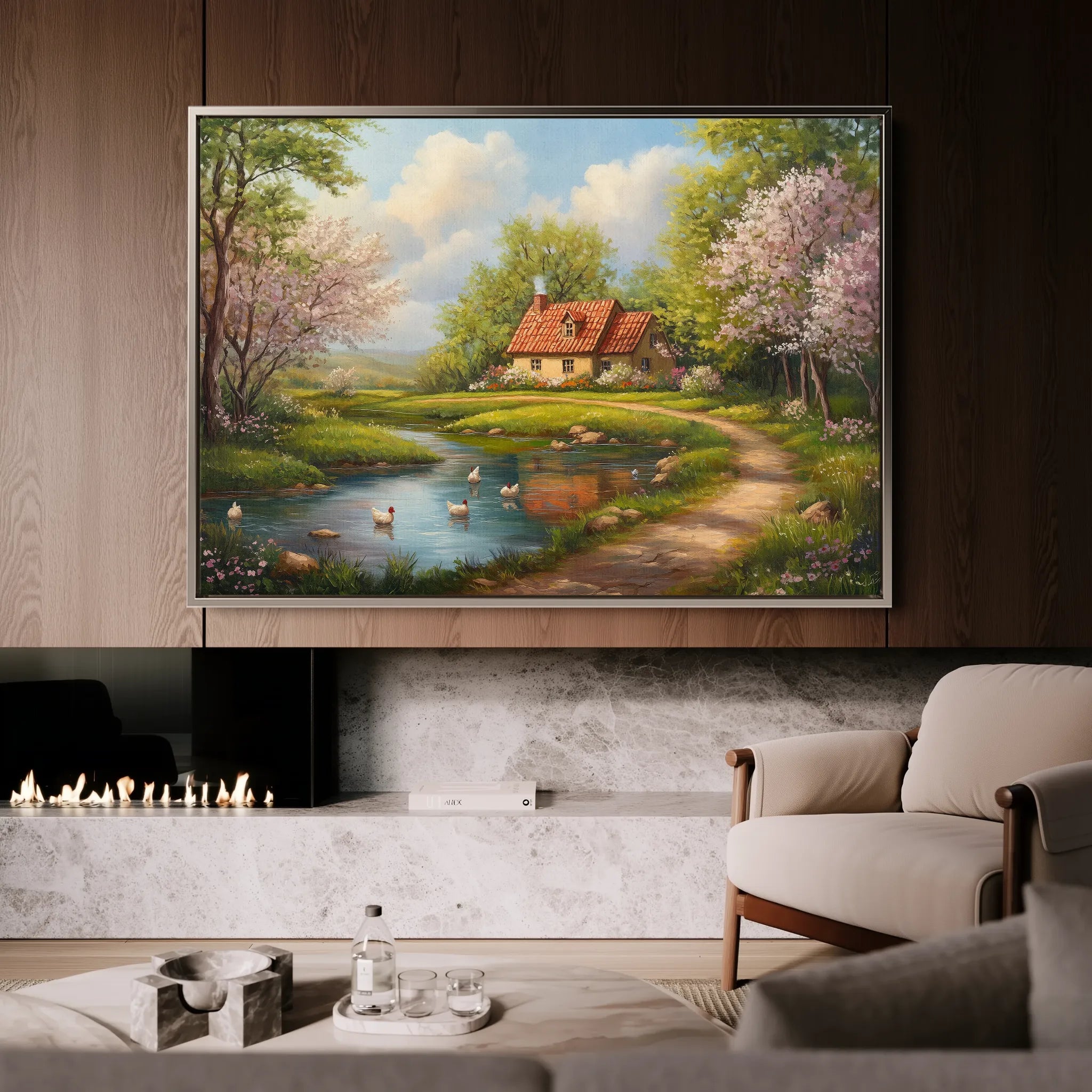Landscape 484 Canvas Art 60 x 40 cm / Black