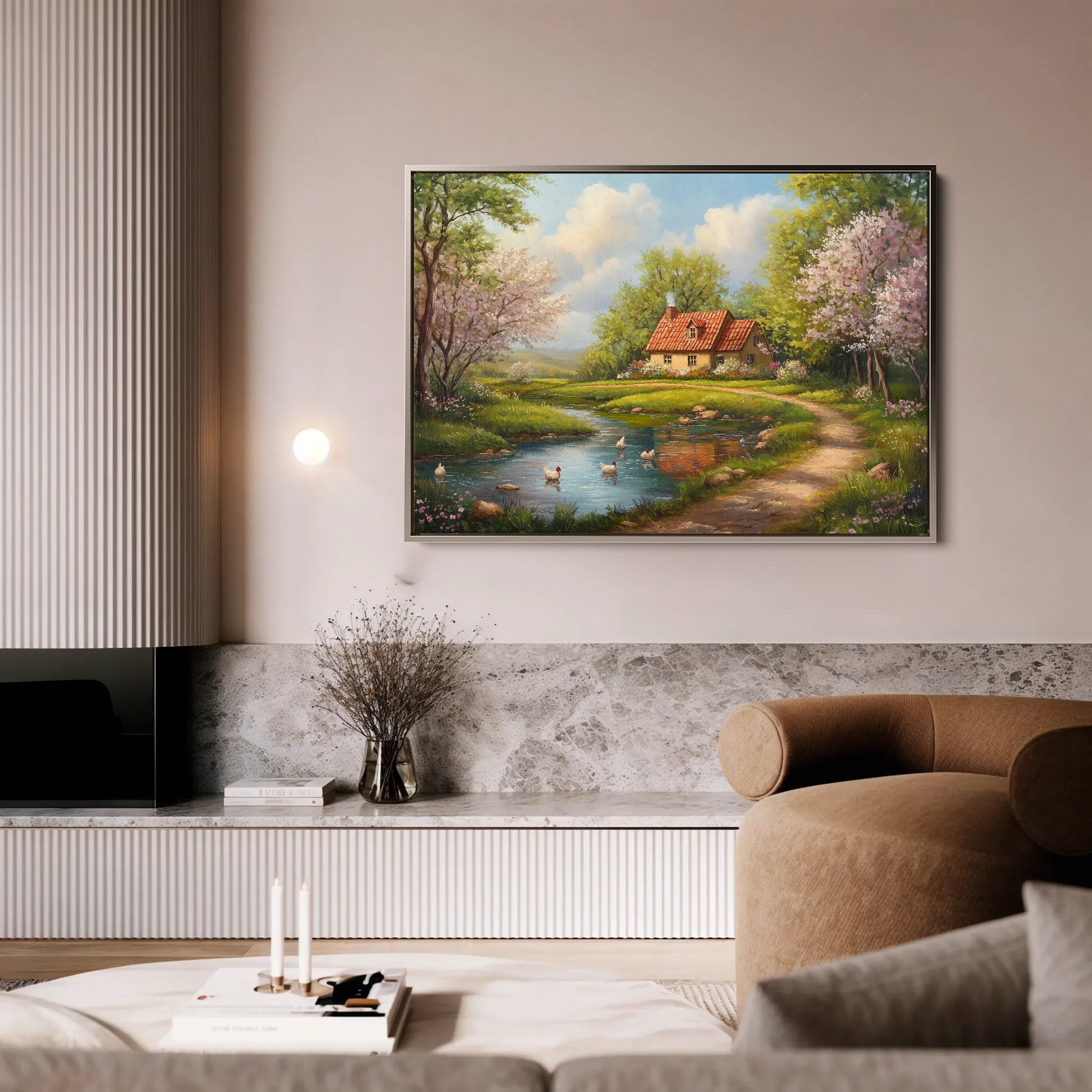 Landscape 484 Canvas Art 60 x 40 cm / Black