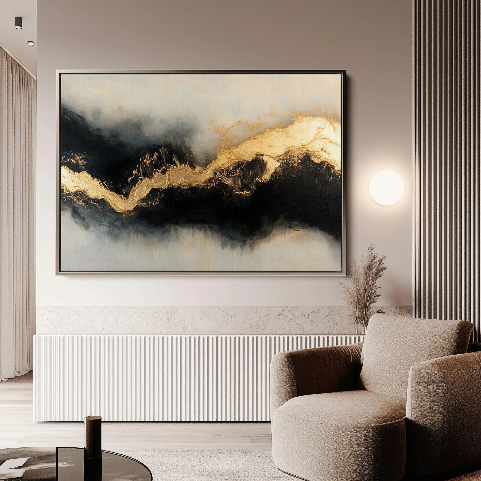 Abstract 493 Canvas Art 60 x 40 cm / Black