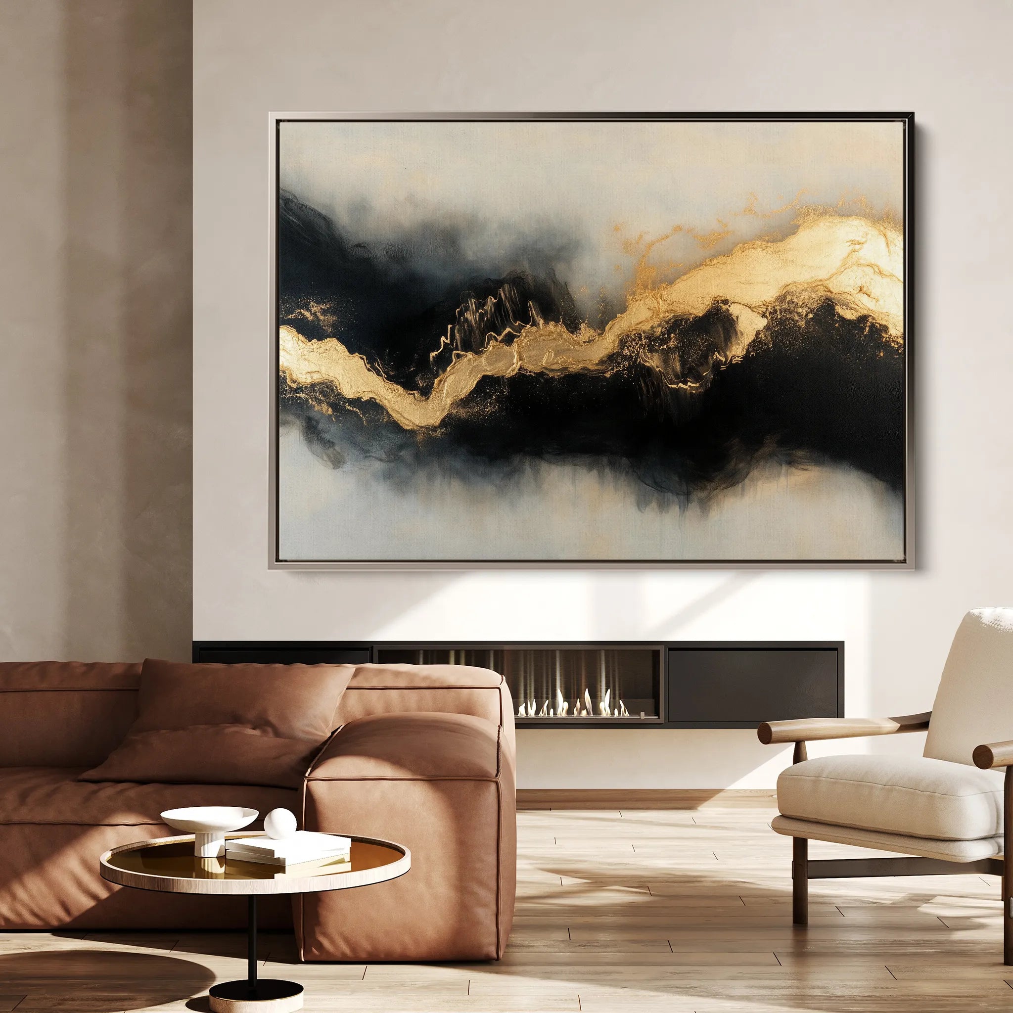 Abstract 493 Canvas Art 60 x 40 cm / Black