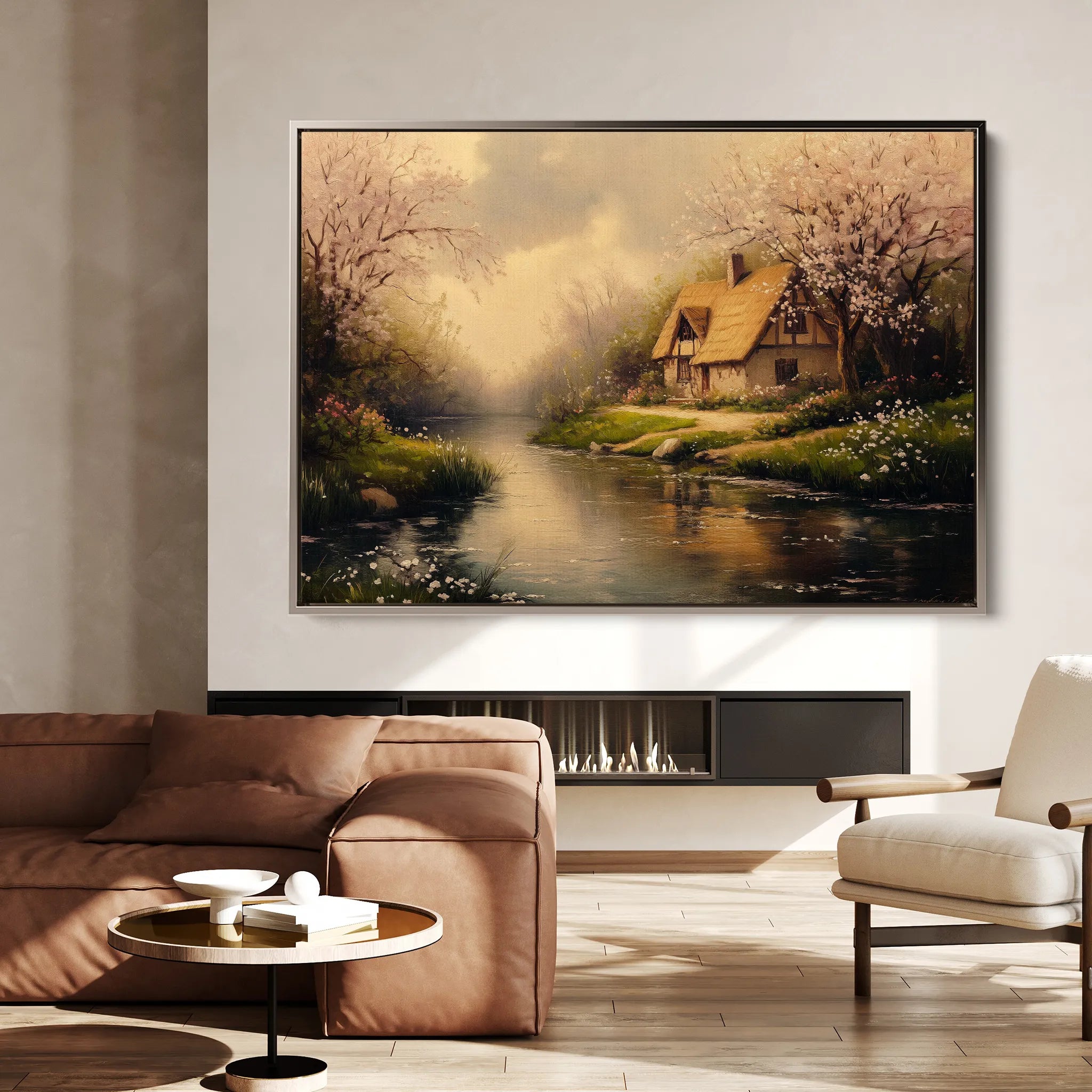 Landscape 494 Canvas Art 60 x 40 cm / Black