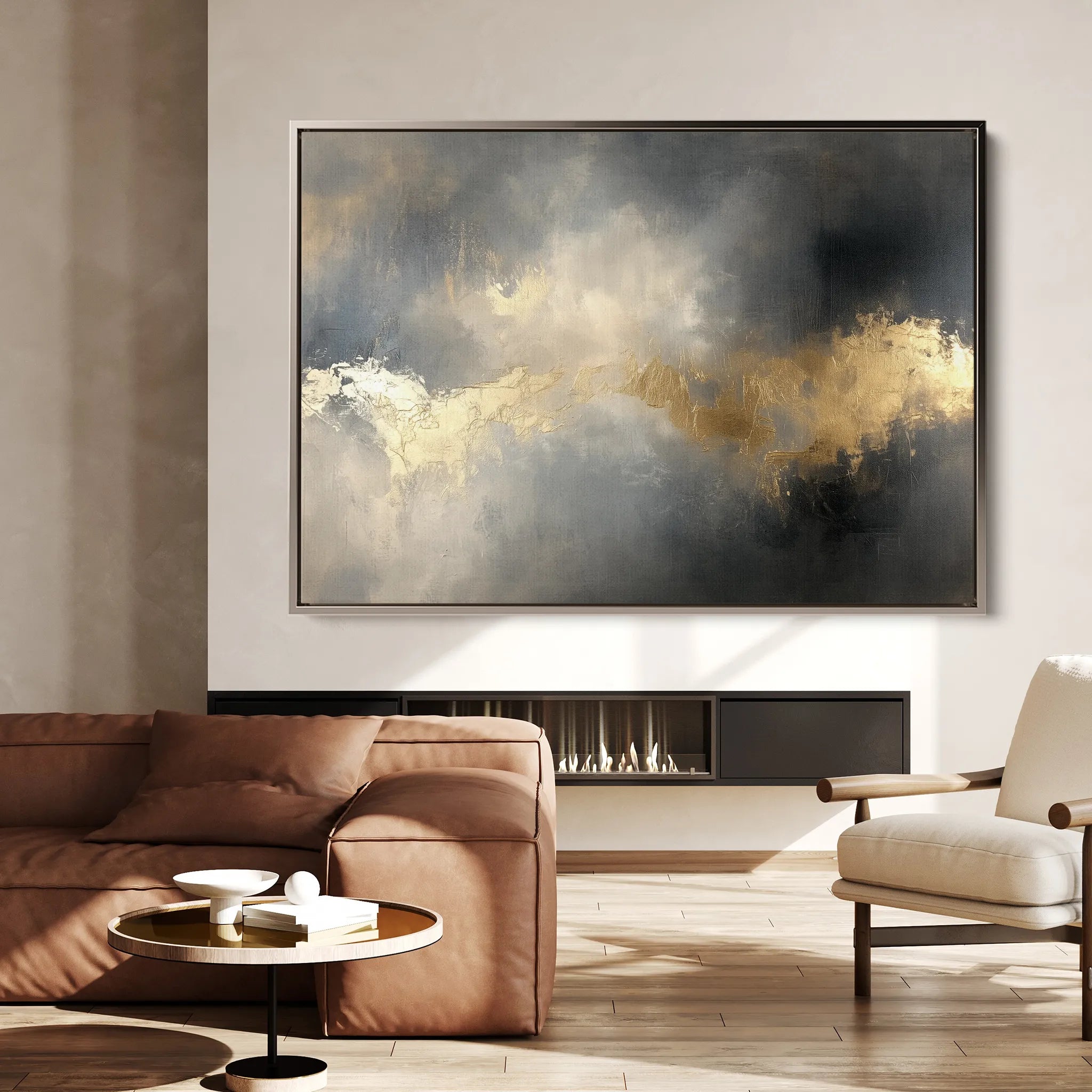 Abstract 499 Canvas Art 60 x 40 cm / Black