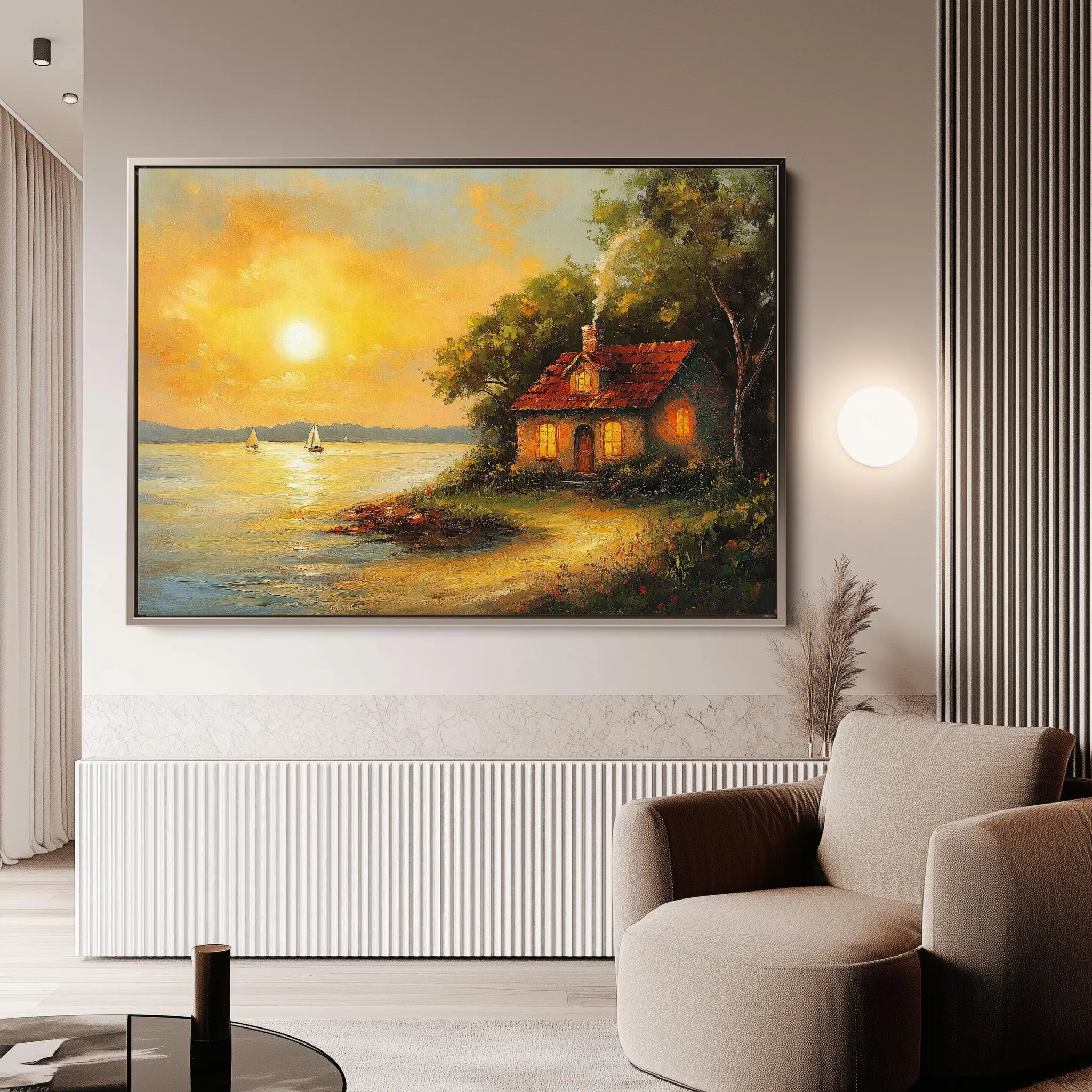 Landscape 500 Canvas Art 60 x 40 cm / Black