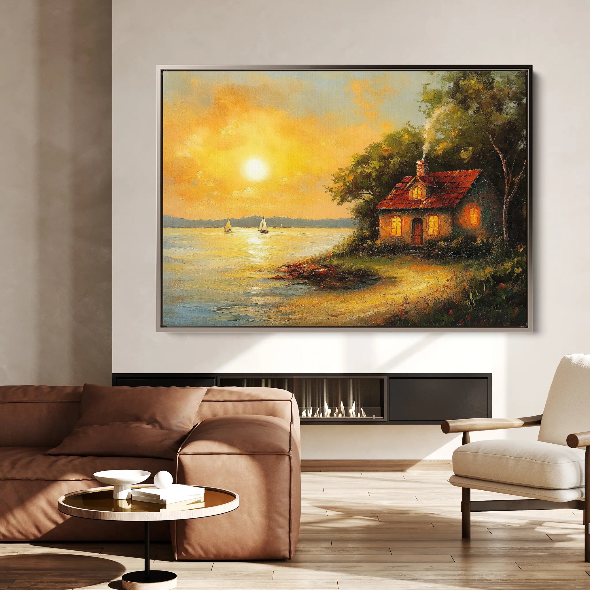 Landscape 500 Canvas Art 60 x 40 cm / Black