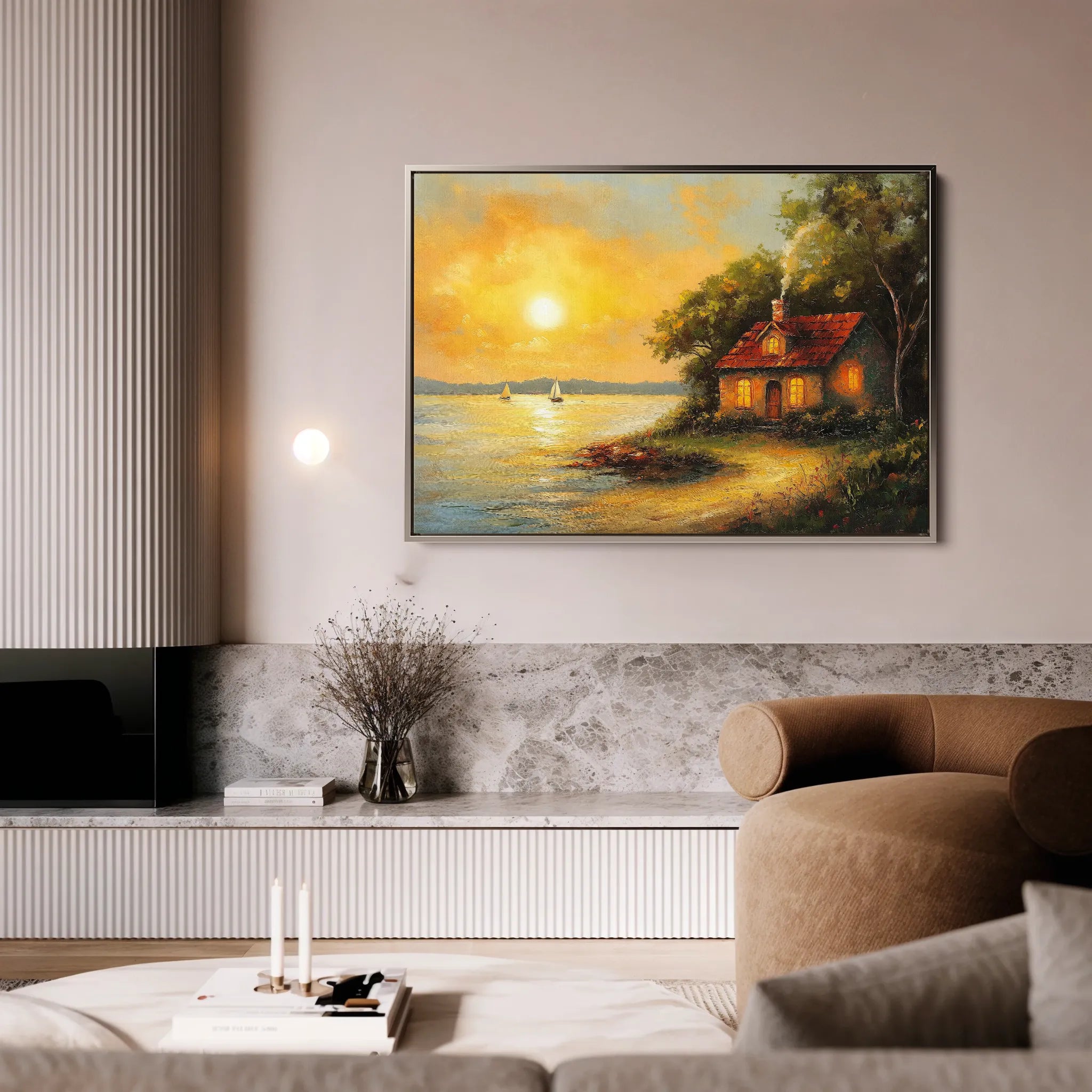 Landscape 500 Canvas Art 60 x 40 cm / Black