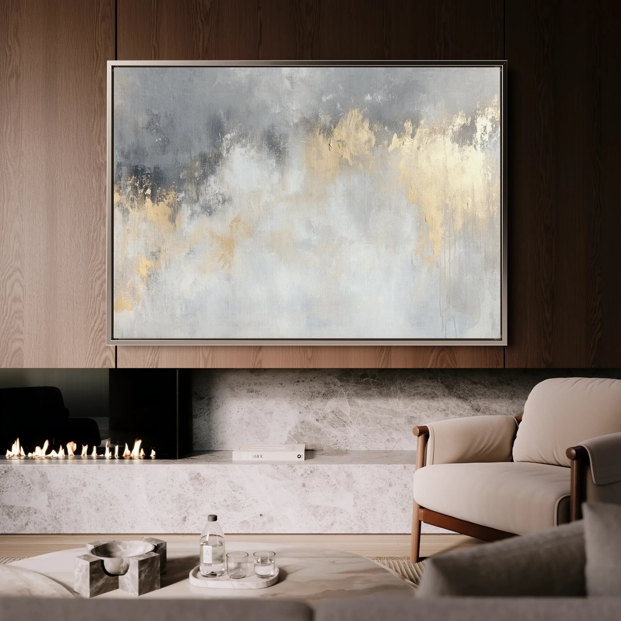 Abstract 503 Canvas Art 60 x 40 cm / Black