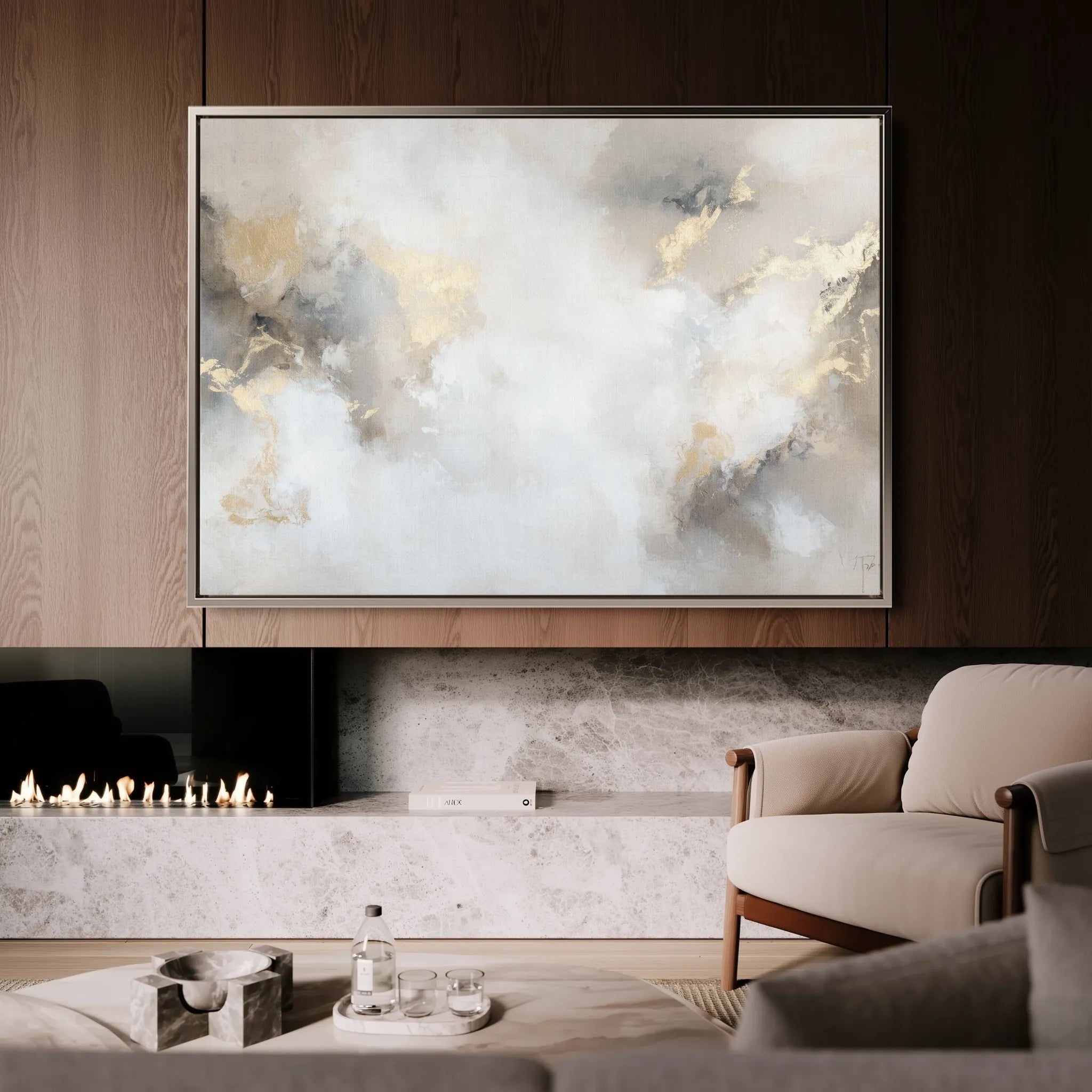 Abstract 519 Canvas Art 60 x 40 cm / Black