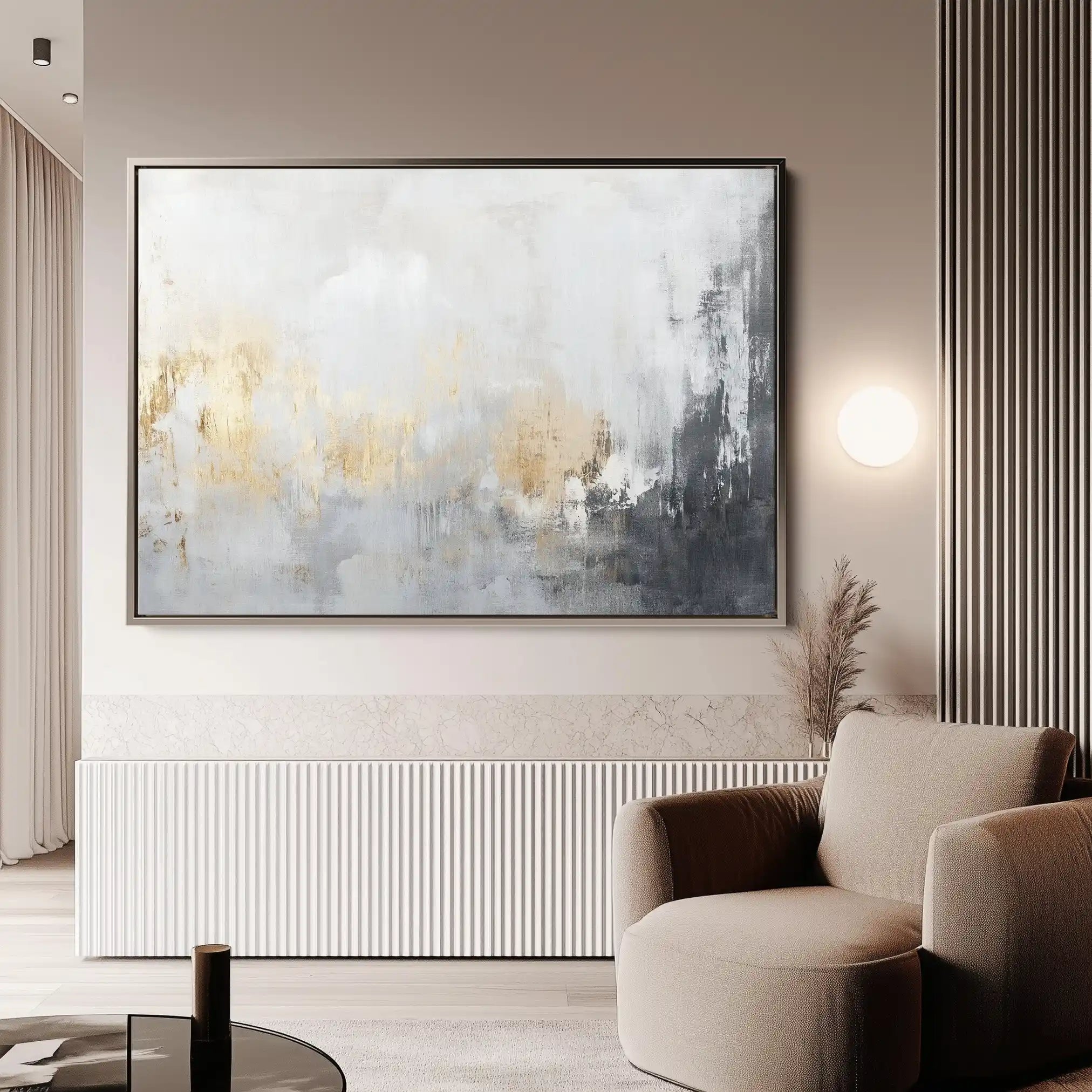 Abstract 524 Canvas Art 60 x 40 cm / Black