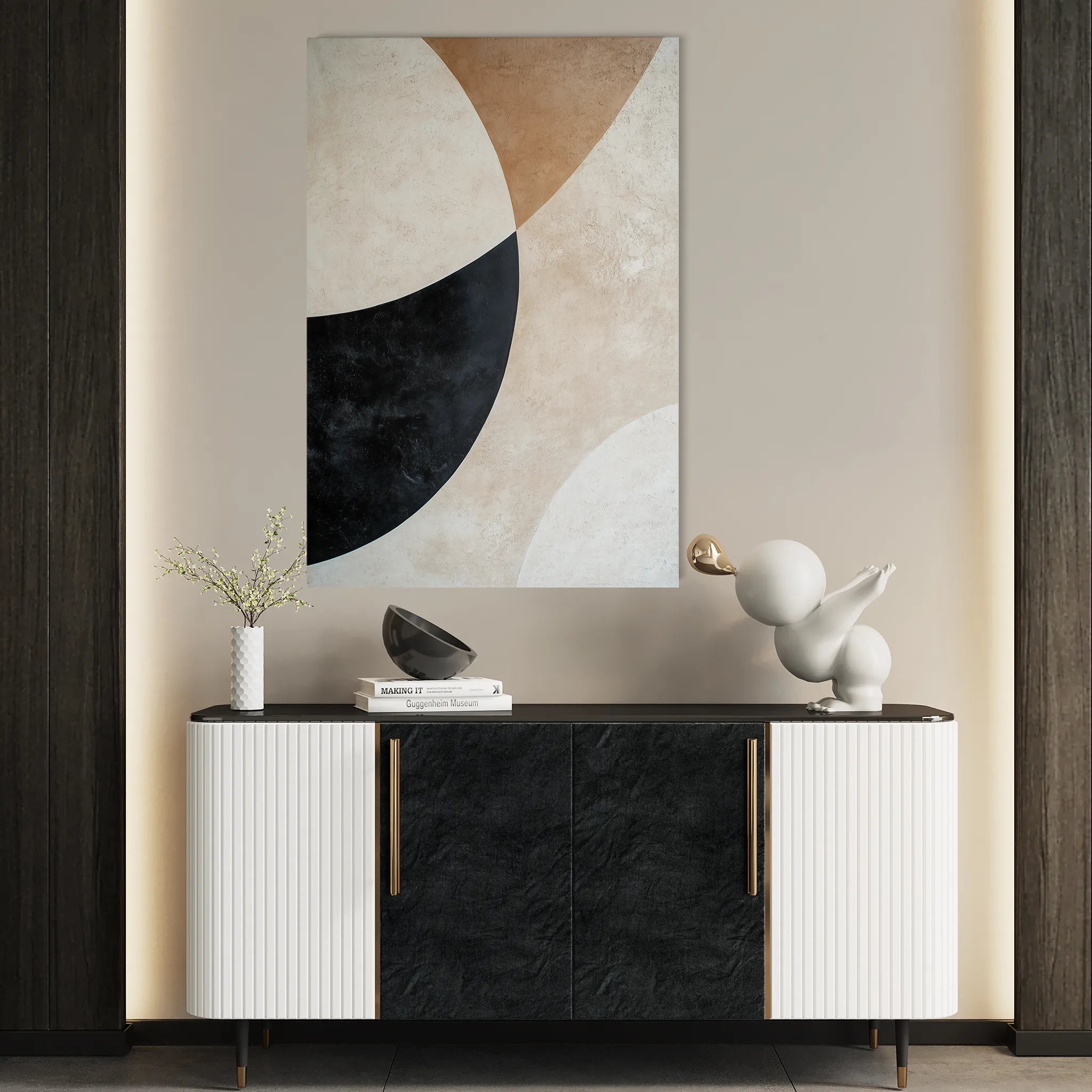 Abstract 542 Canvas Art 60 x 40 cm / Black