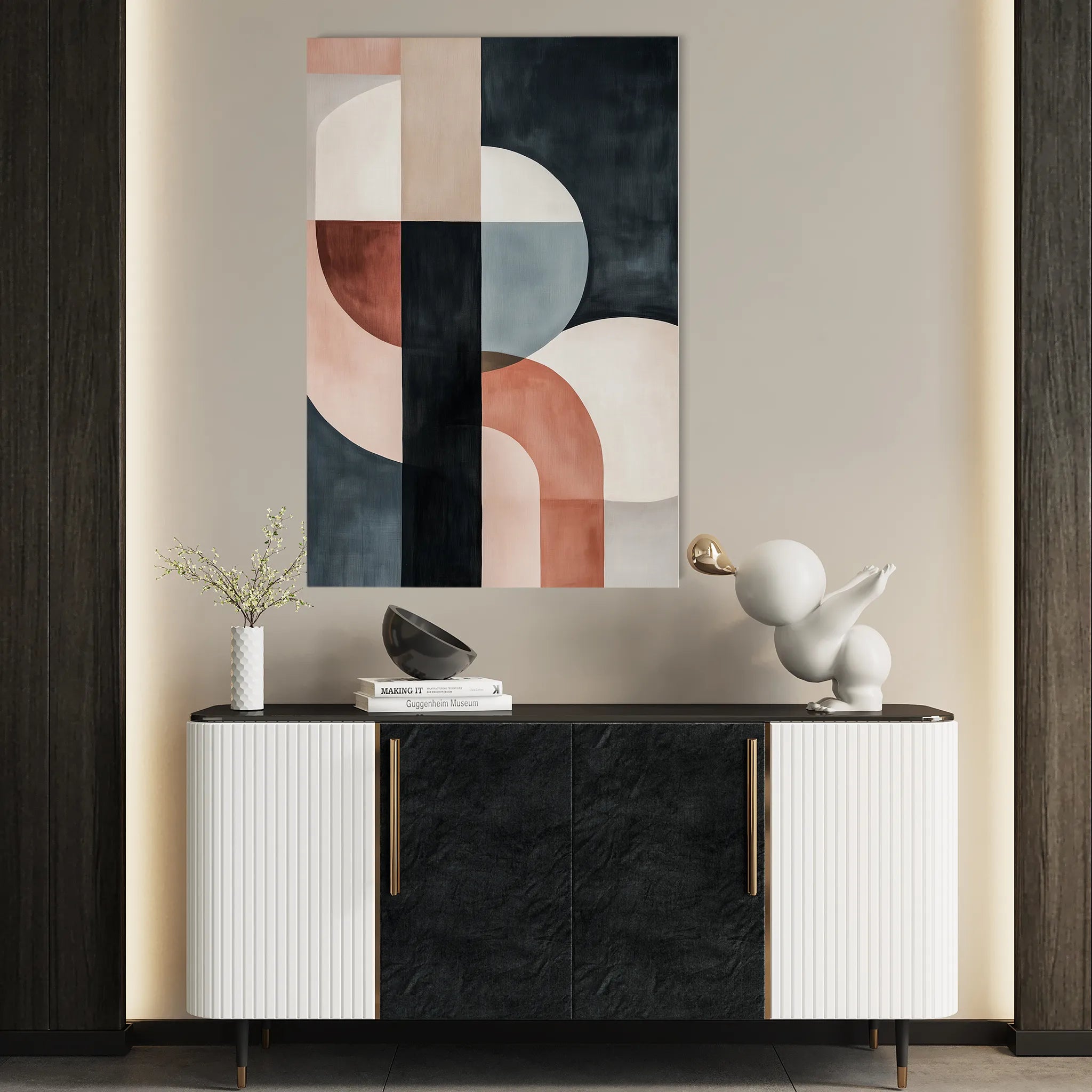 Abstract 544 Canvas Art 60 x 40 cm / Black