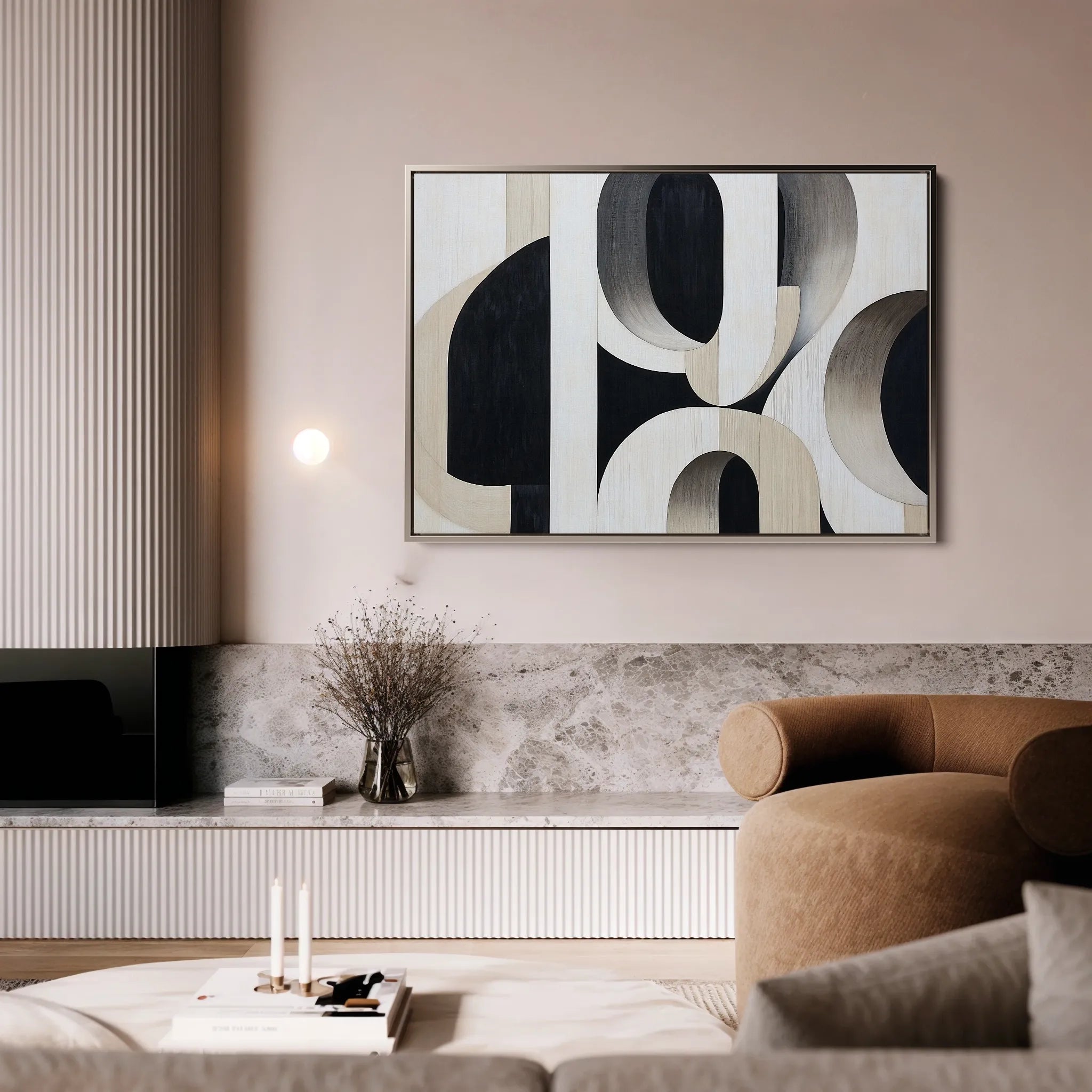 Abstract 554 Canvas Art 60 x 40 cm / Black