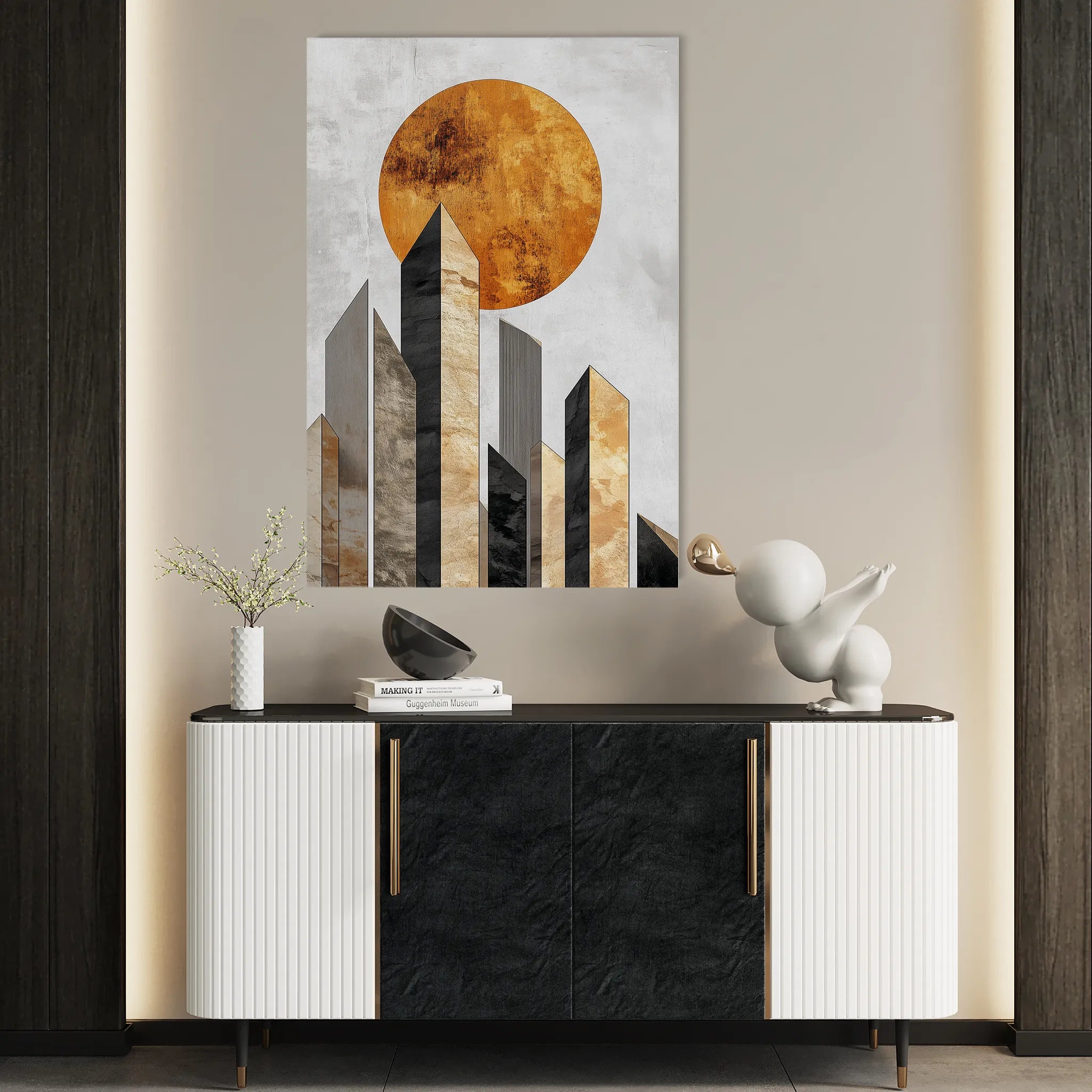 Abstract 555 Canvas Art 60 x 40 cm / Black