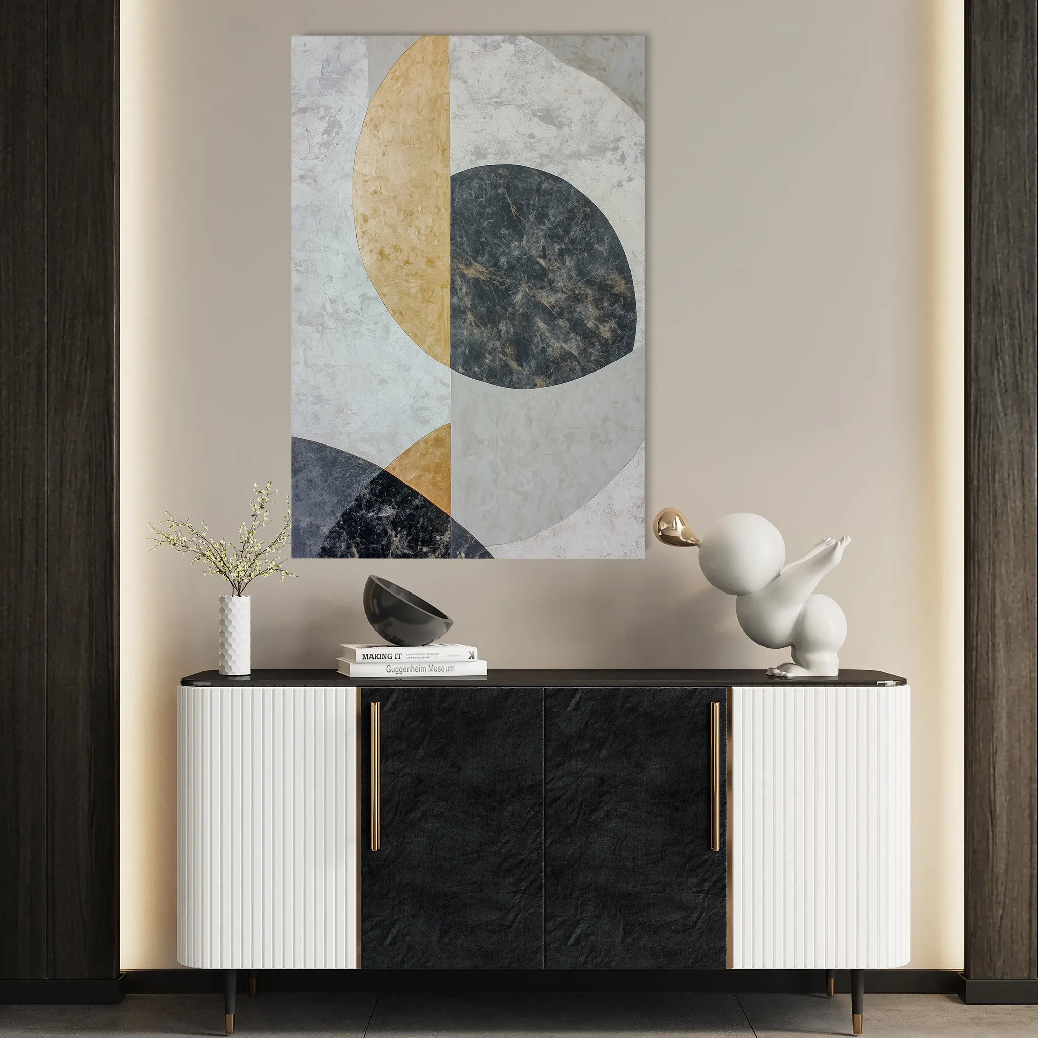 Abstract 558 Canvas Art 60 x 40 cm / Black