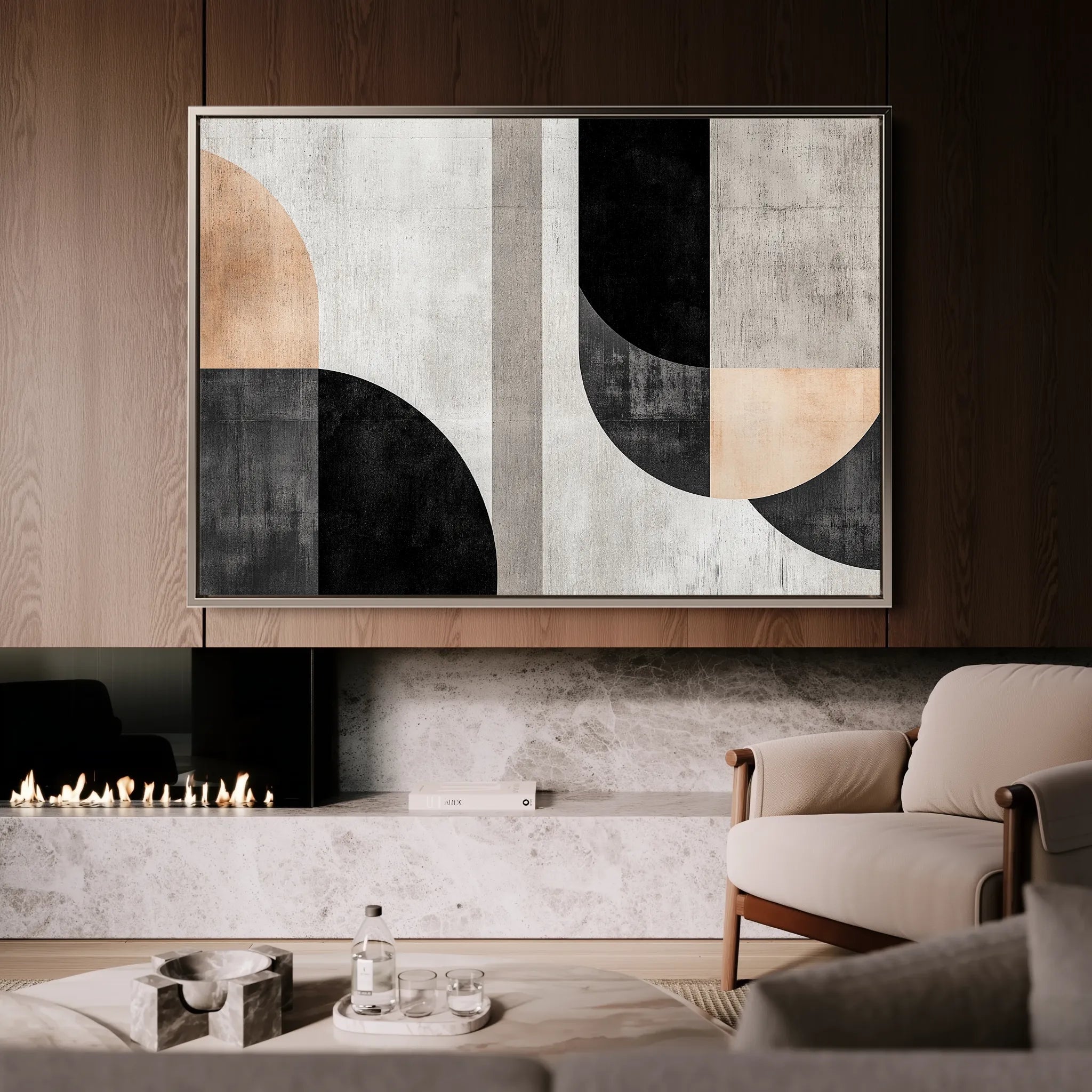 Abstract 584 Canvas Art 60 x 40 cm / Black