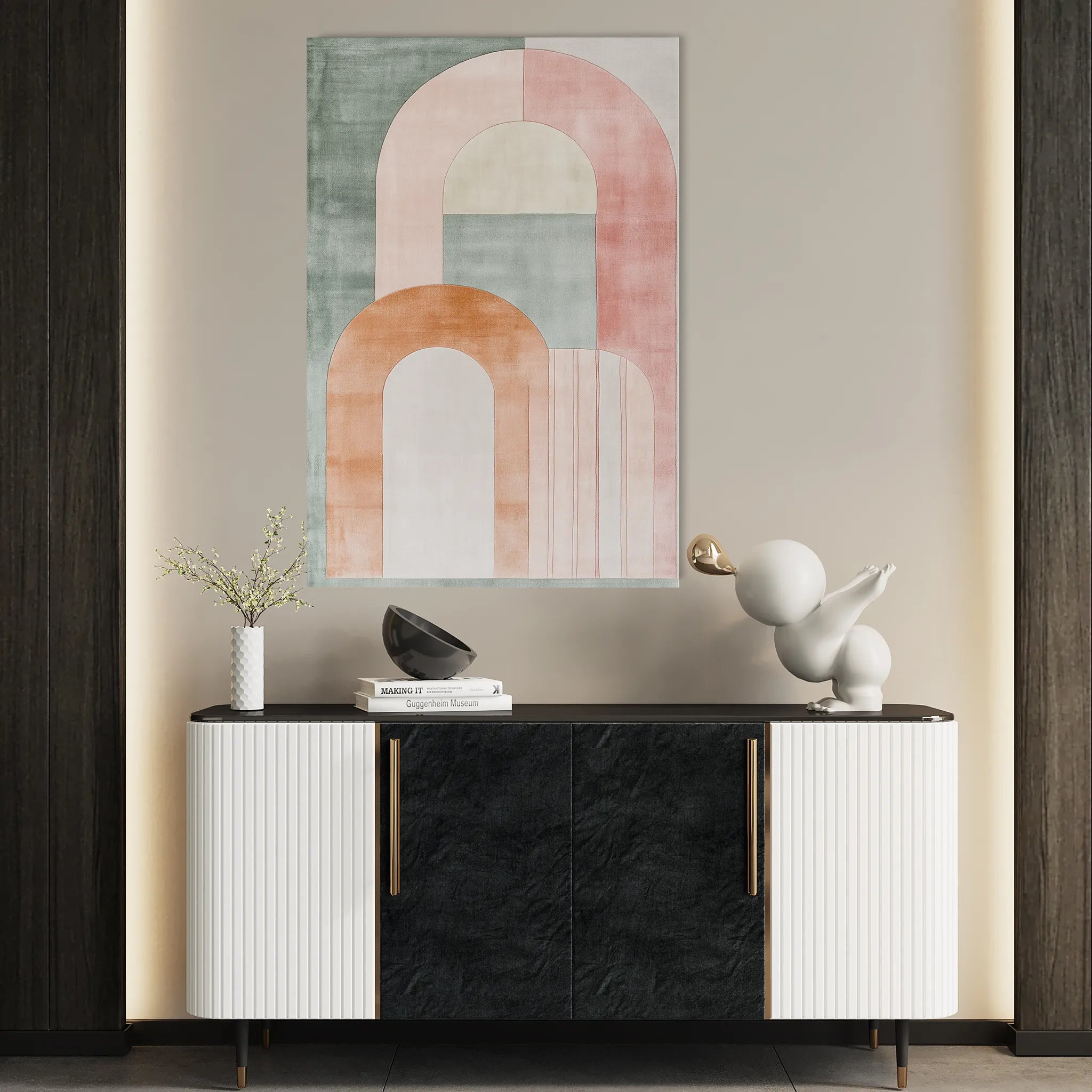 Abstract 587 Canvas Art 60 x 40 cm / Black
