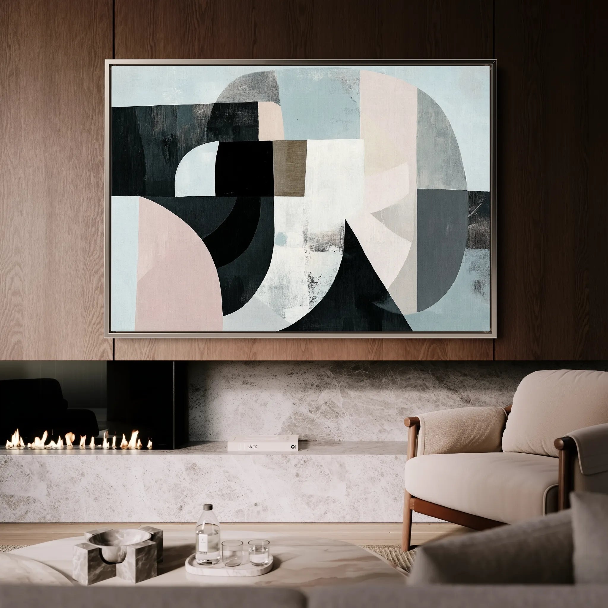 Abstract 592 Canvas Art 60 x 40 cm / Black
