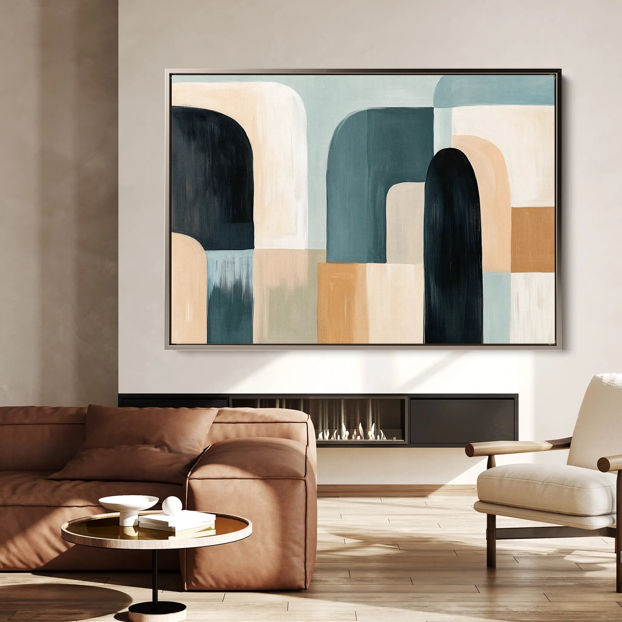 Abstract 598 Canvas Art 60 x 40 cm / Black