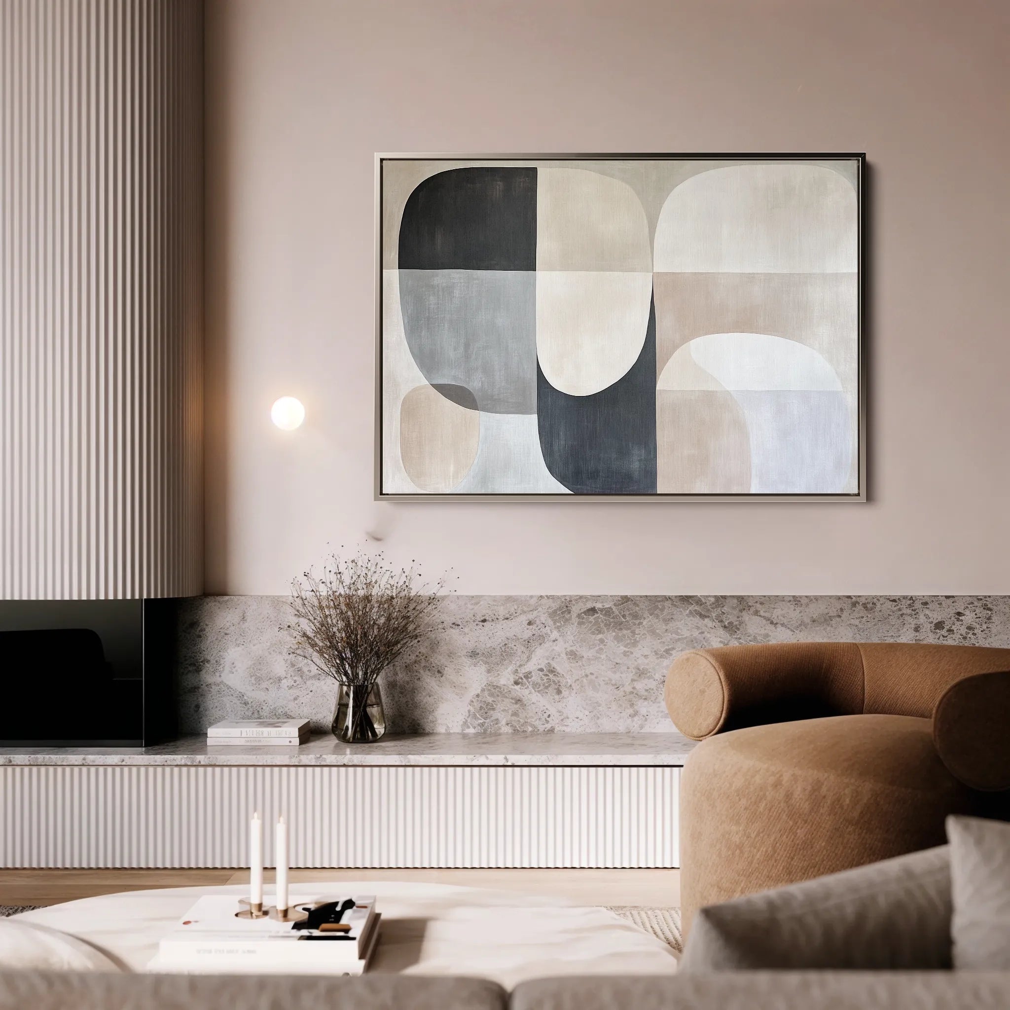 Abstract 599 Canvas Art 60 x 40 cm / Black