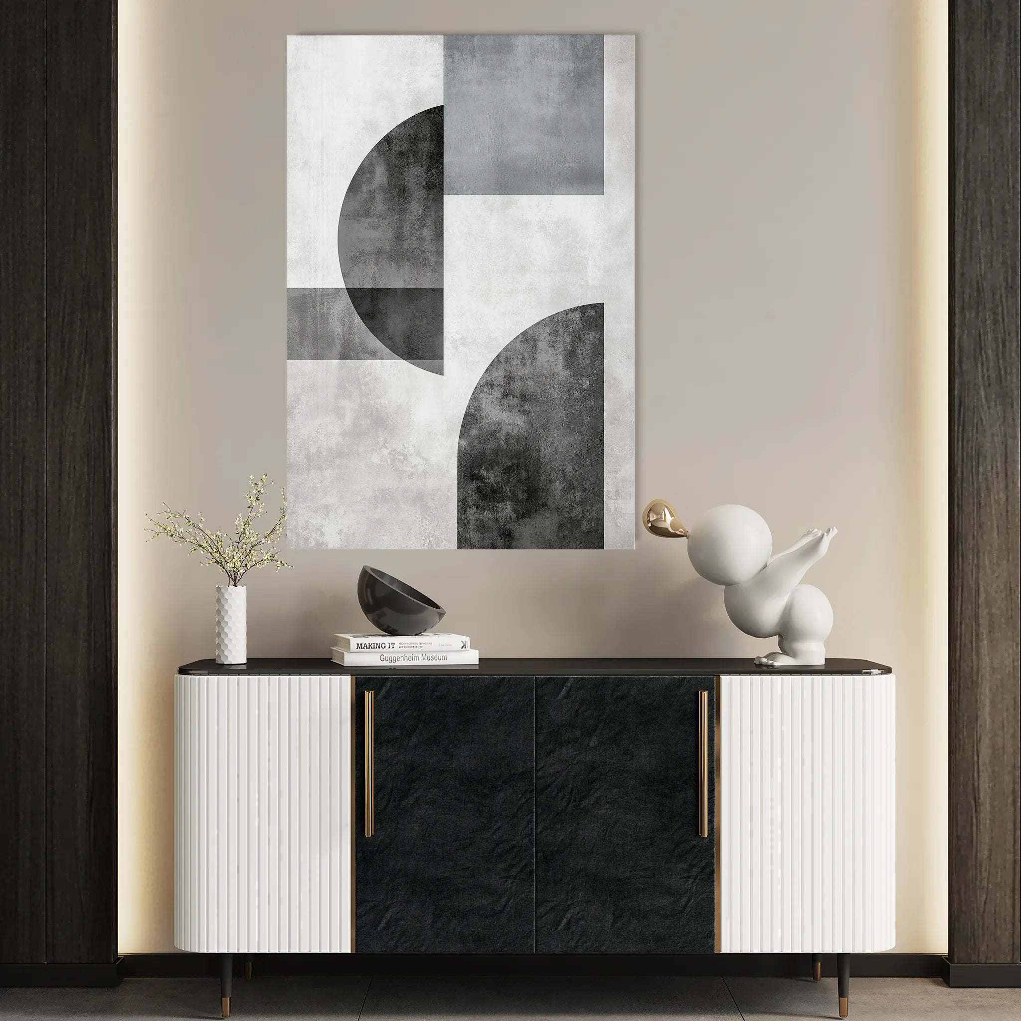 Abstract 601 Canvas Art 60 x 40 cm / Black
