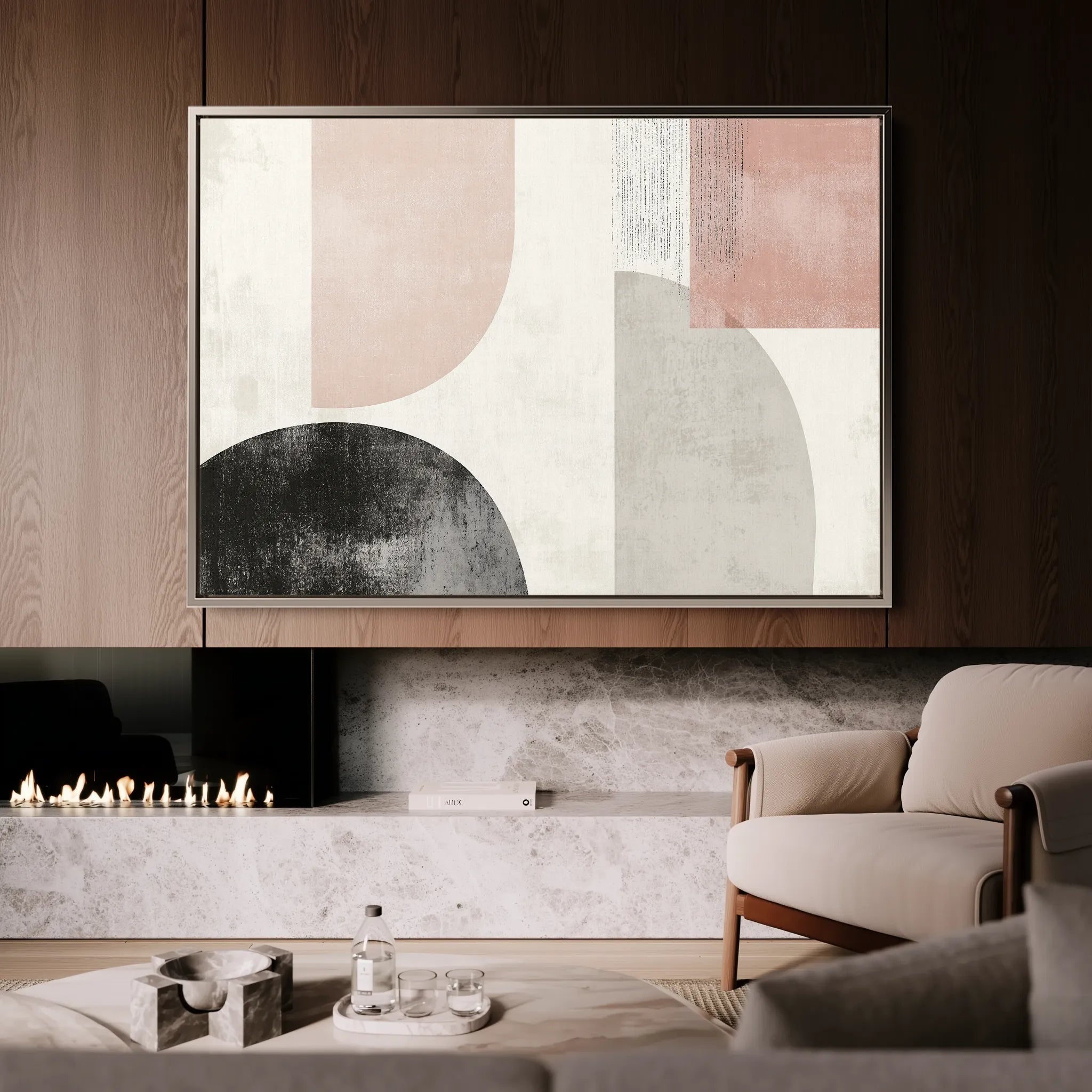 Abstract 605 Canvas Art 60 x 40 cm / Black