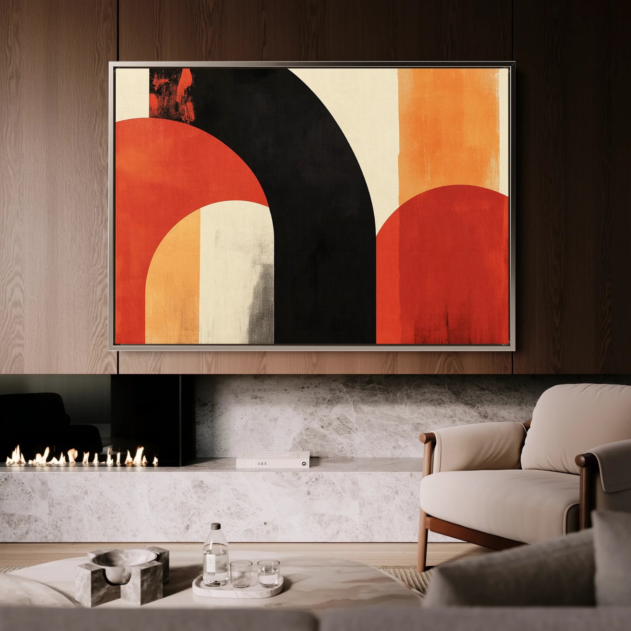 Abstract 607 Canvas Art 60 x 40 cm / Black
