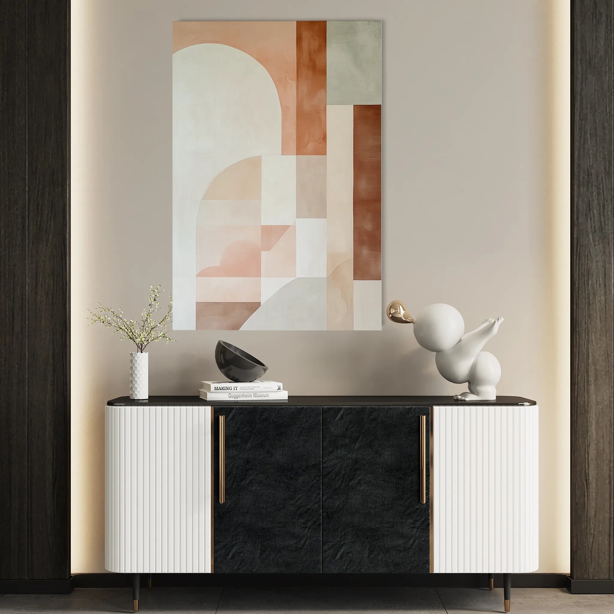 Abstract 608 Canvas Art 60 x 40 cm / Black