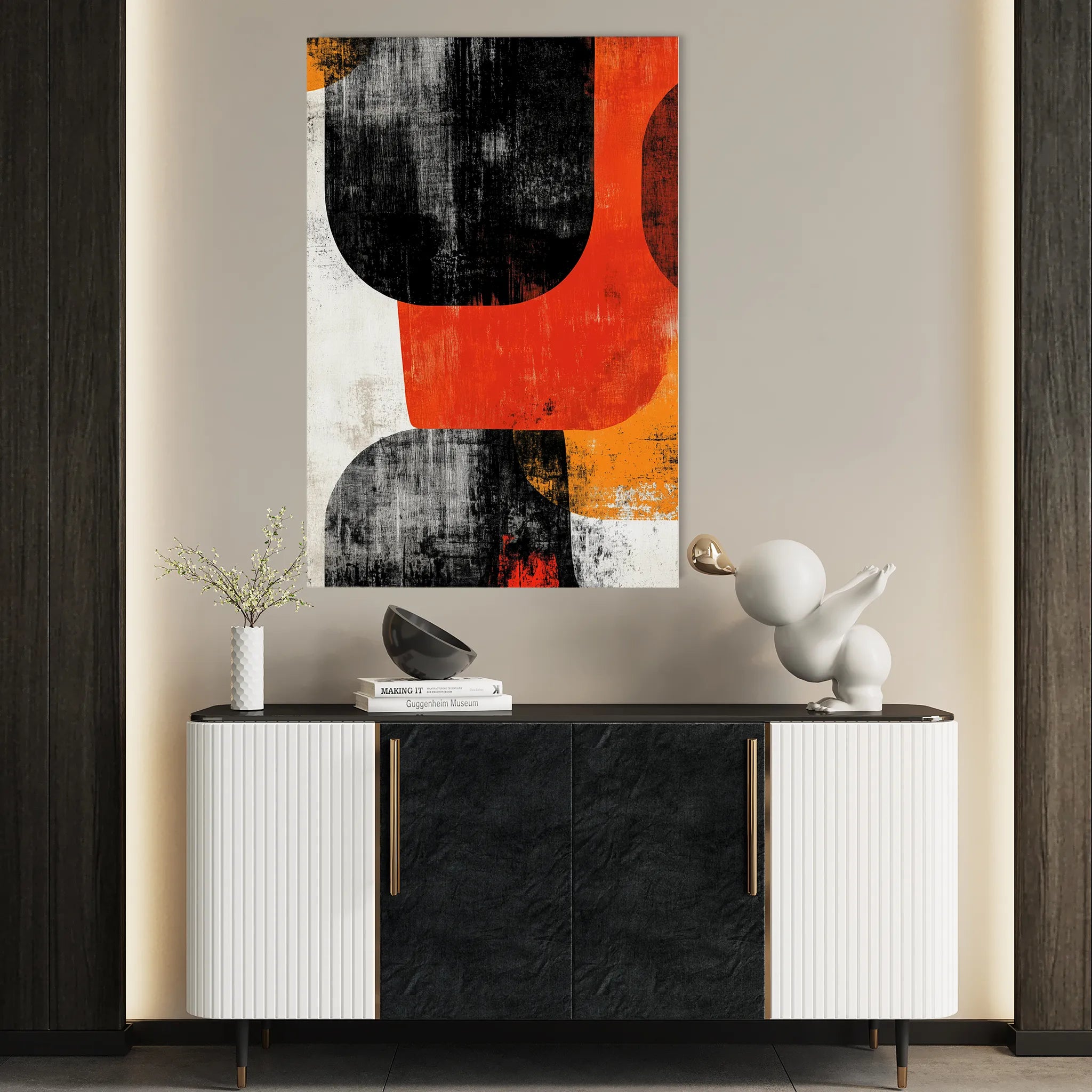 Abstract 609 Canvas Art 60 x 40 cm / Black