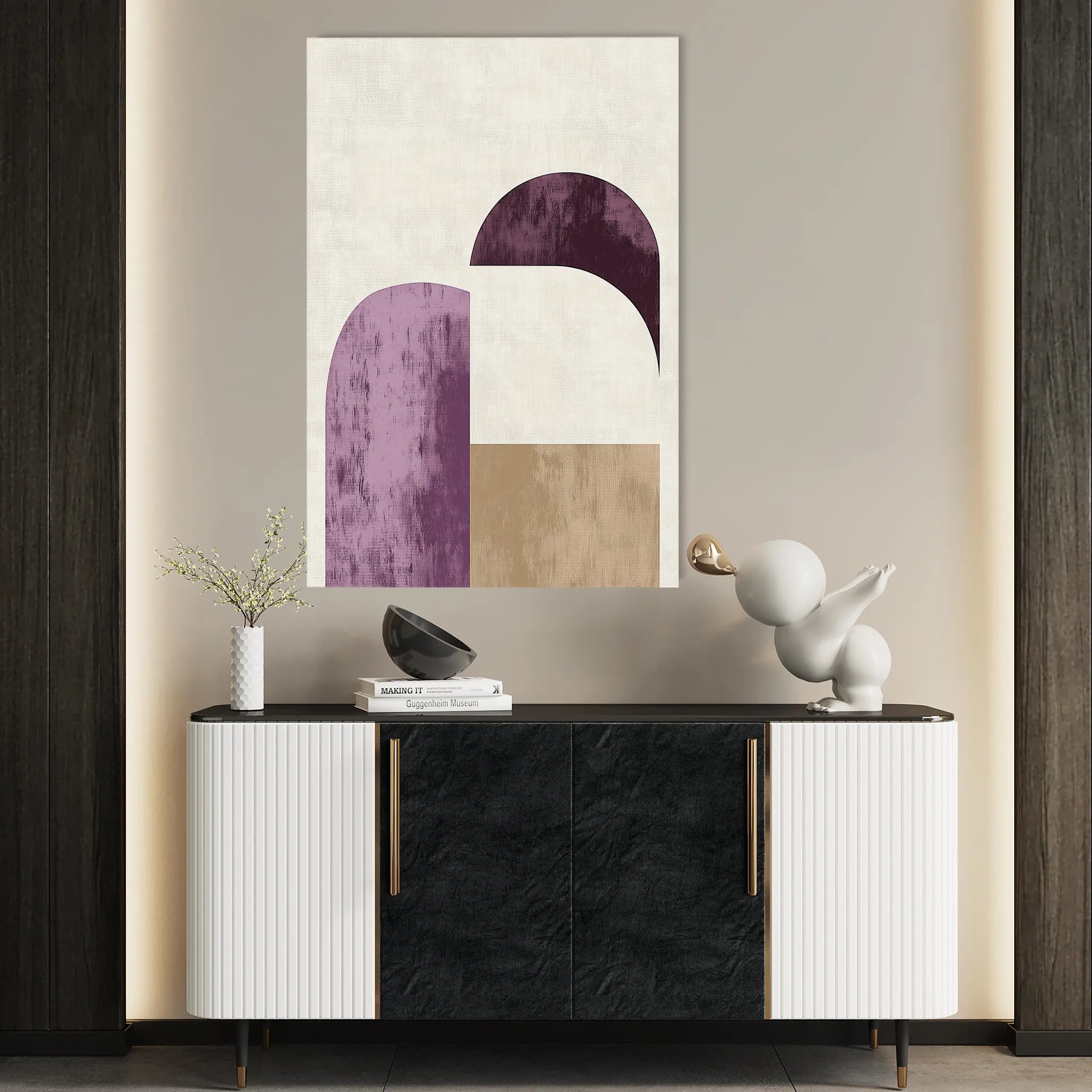 Abstract 613 Canvas Art 60 x 40 cm / Black