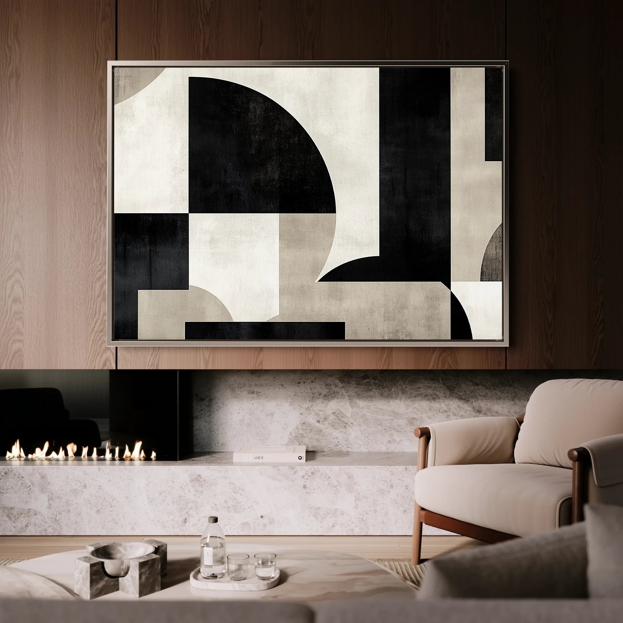 Abstract 619 Canvas Art 60 x 40 cm / Black
