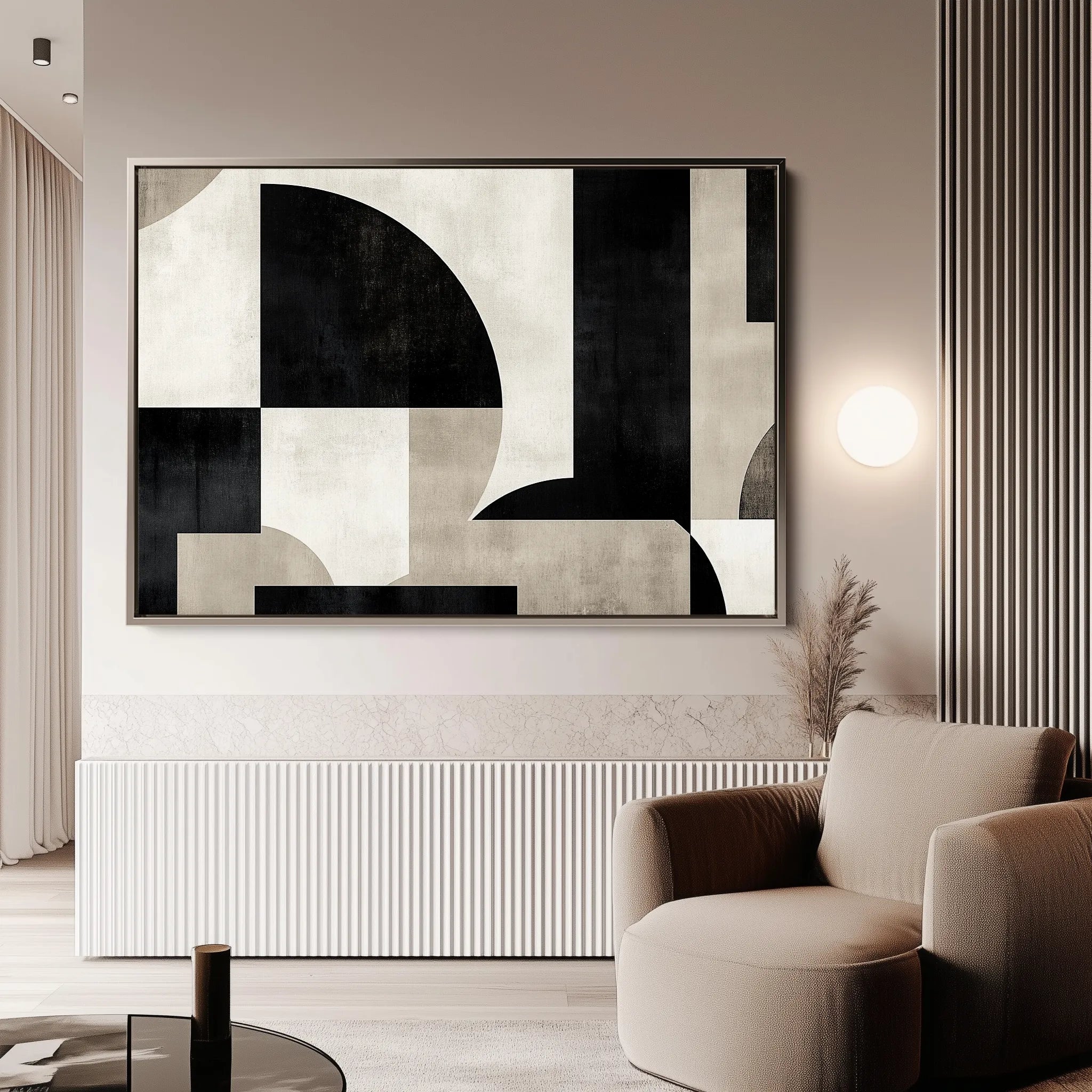 Abstract 619 Canvas Art 60 x 40 cm / Black