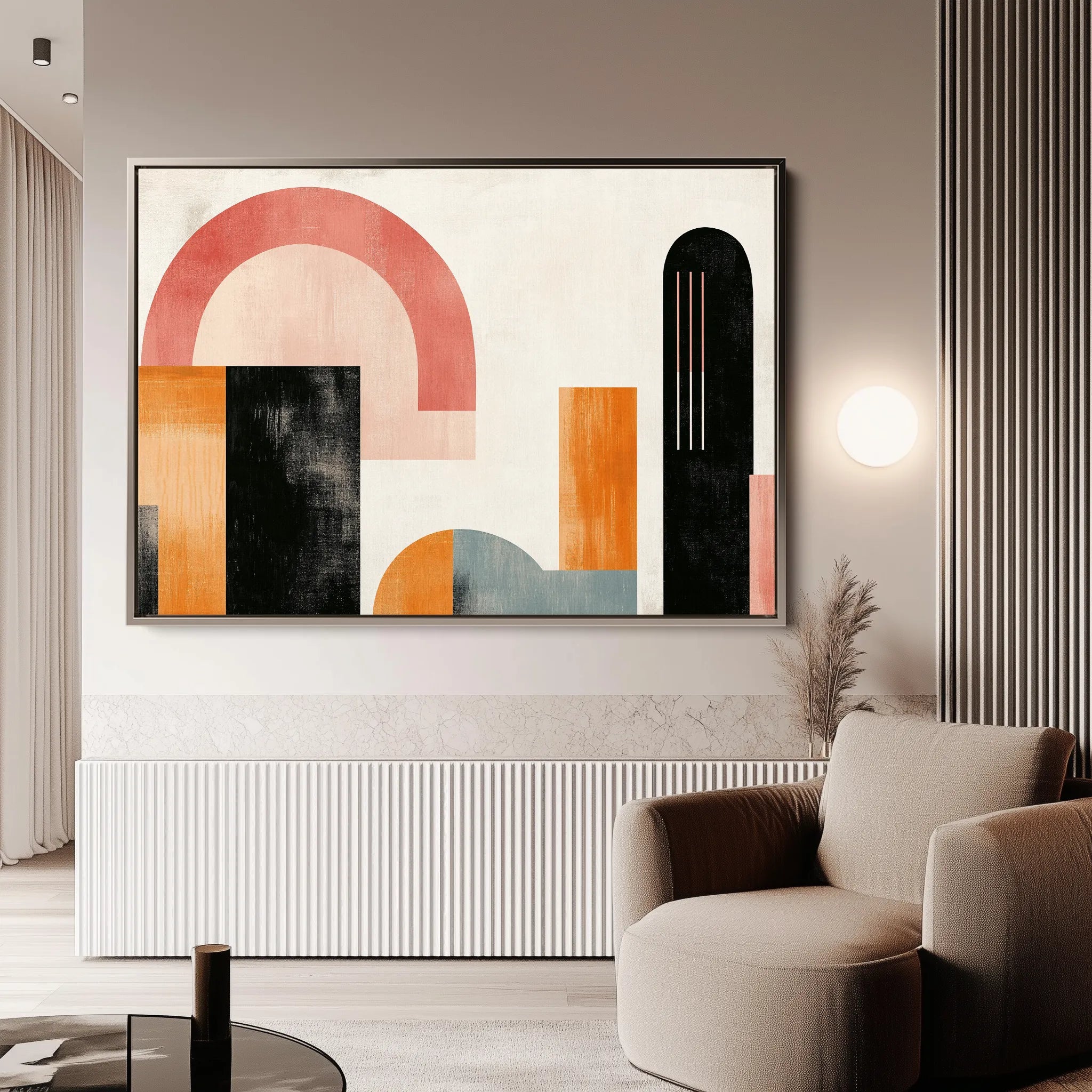 Abstract 624 Canvas Art 60 x 40 cm / Black