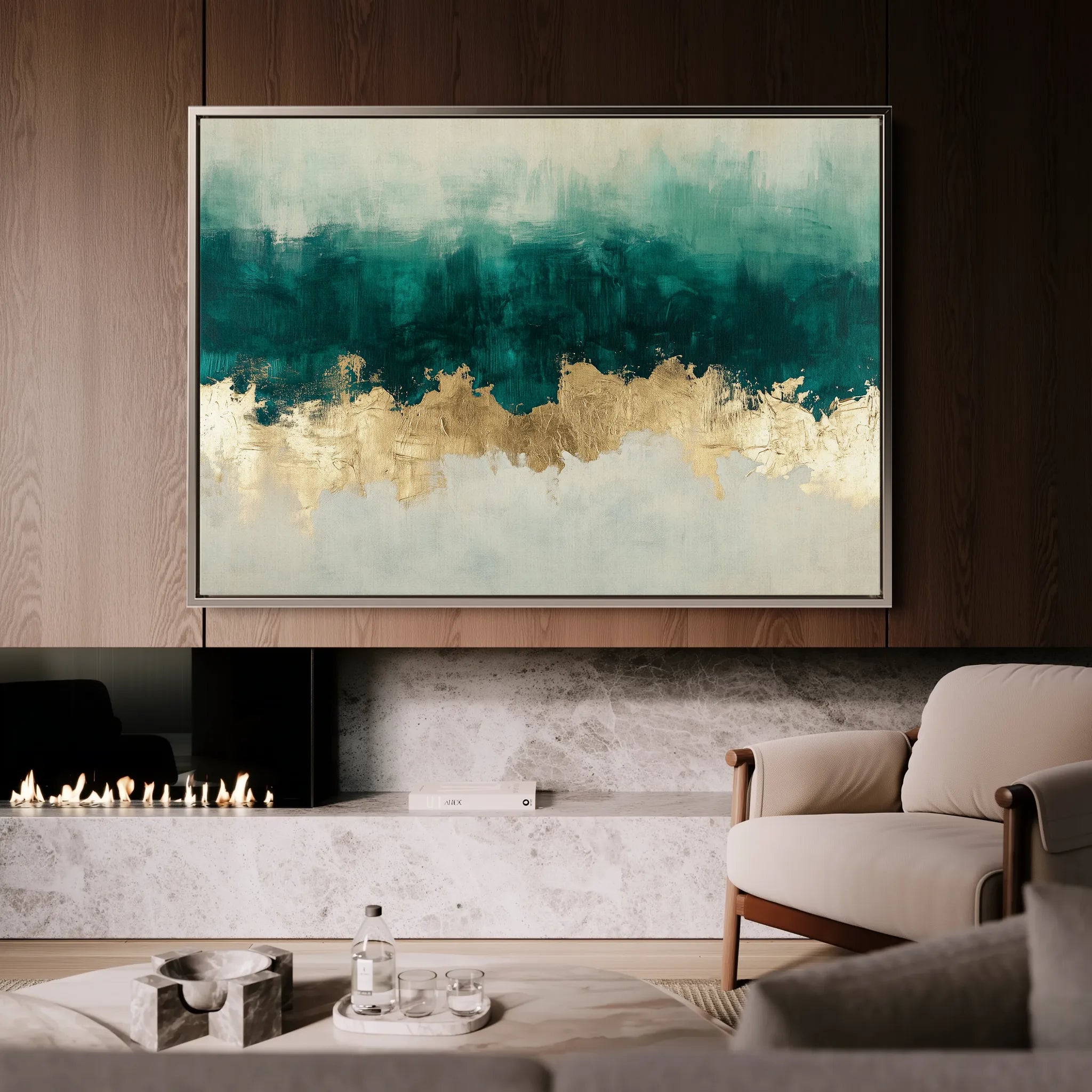 Abstract 664 Canvas Art 60 x 40 cm / Black