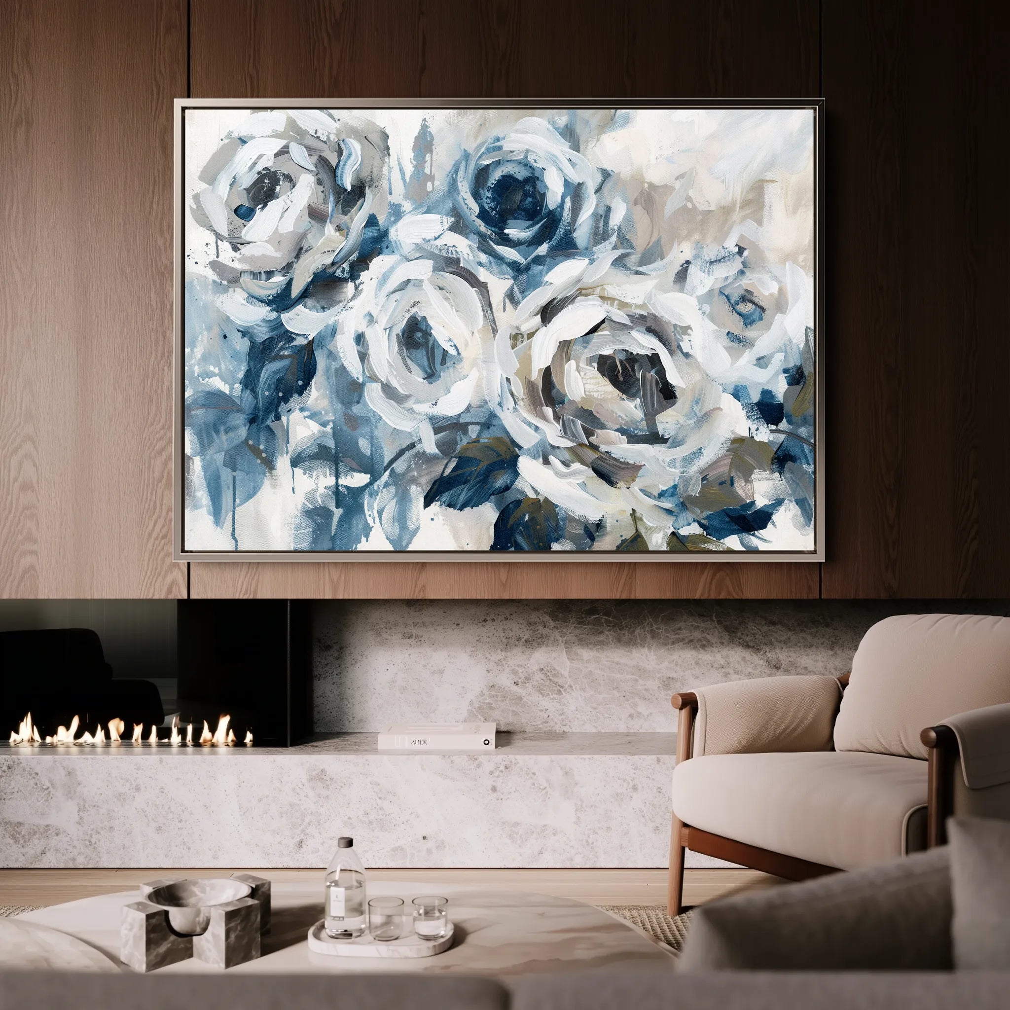 Floral 802 Canvas Art 60 x 40 cm / Black